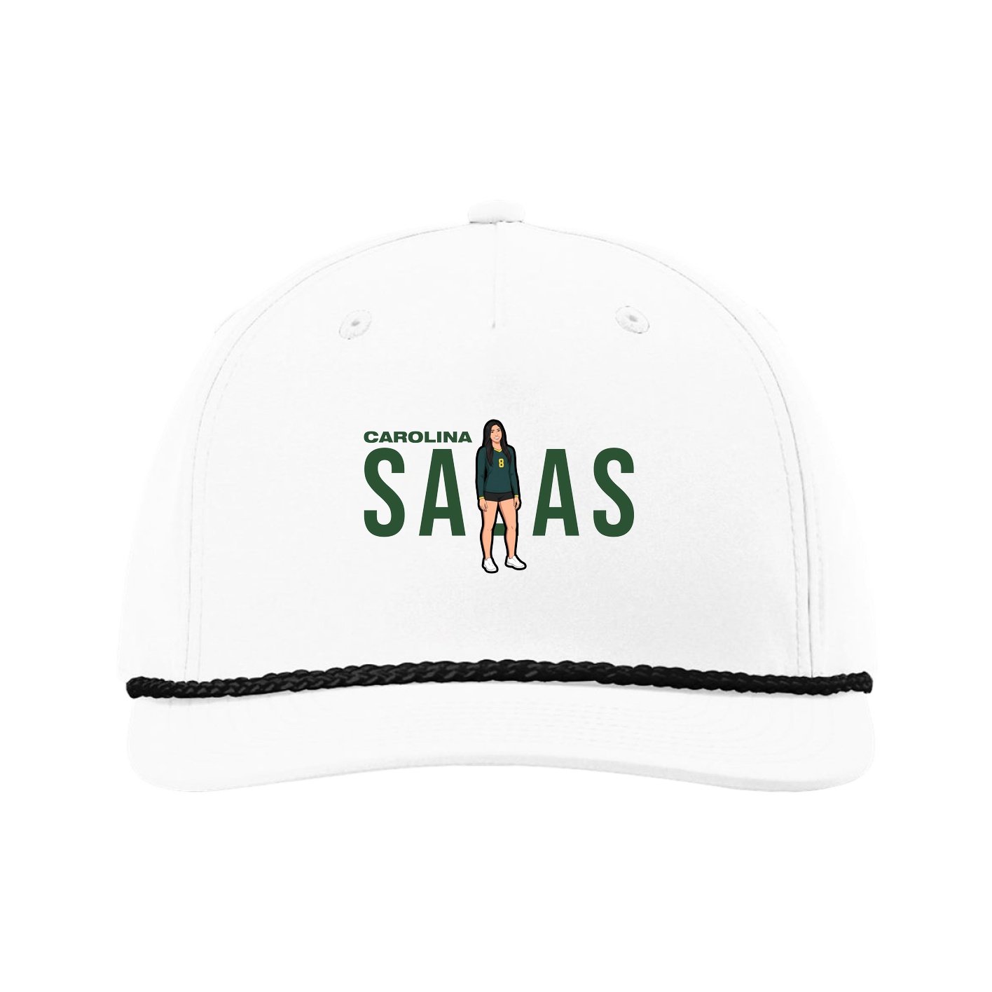 Five-Panel Classic Rope Cap — Player Name in White