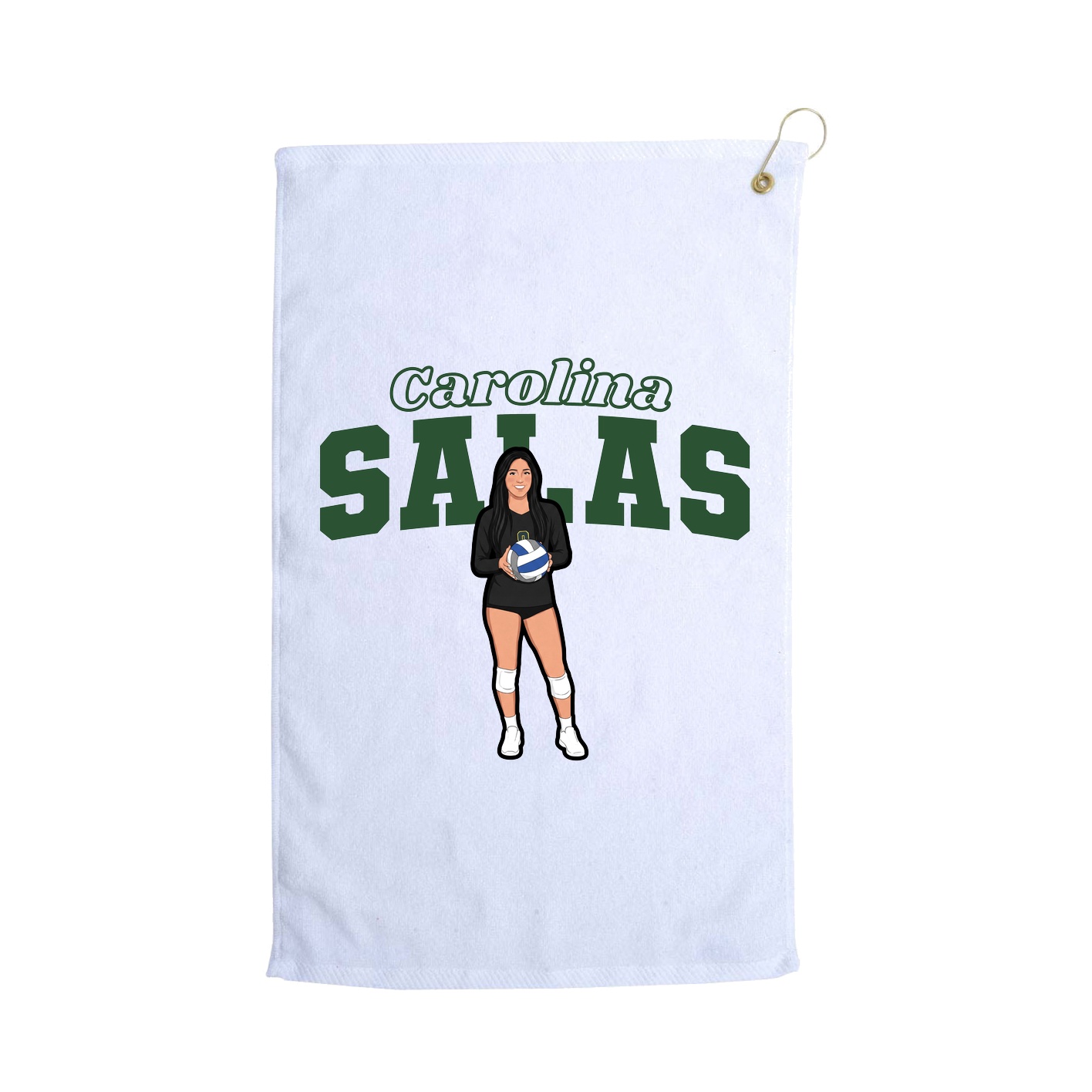 Golf Towel — Name Arch in White