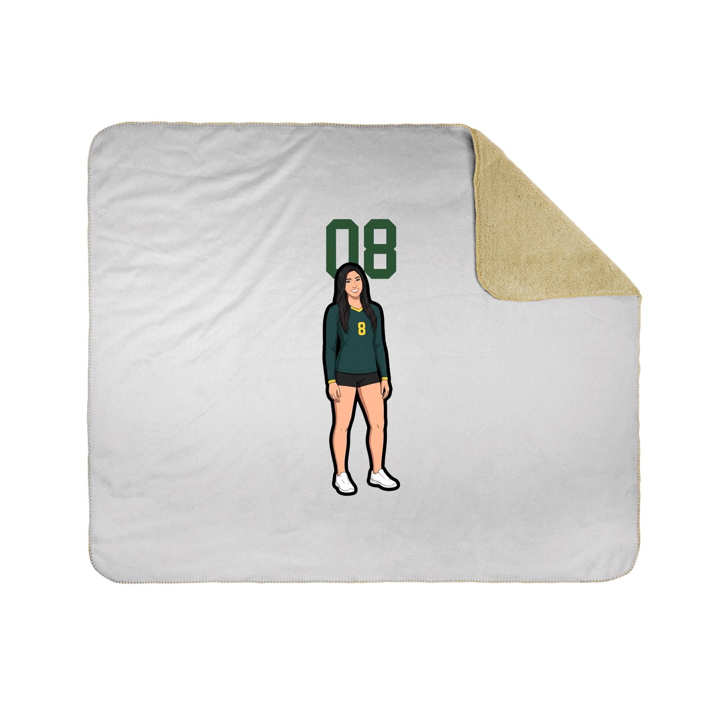 Throw Blanket — Number Top in White