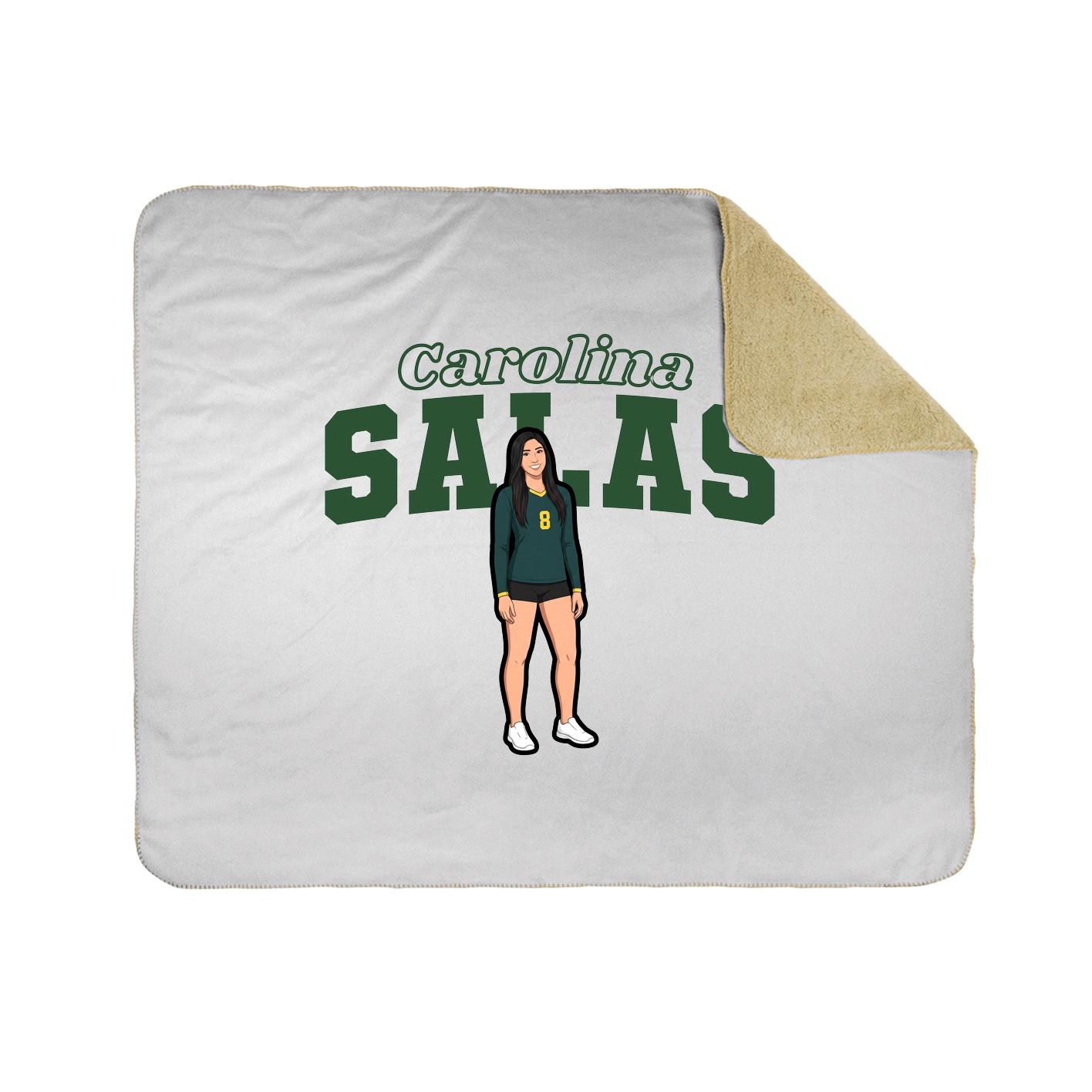 Throw Blanket — Name Arch in White