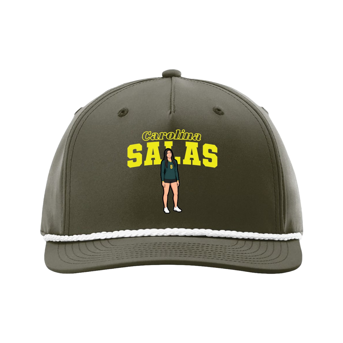Five-Panel Classic Rope Cap — Name Arch in Green
