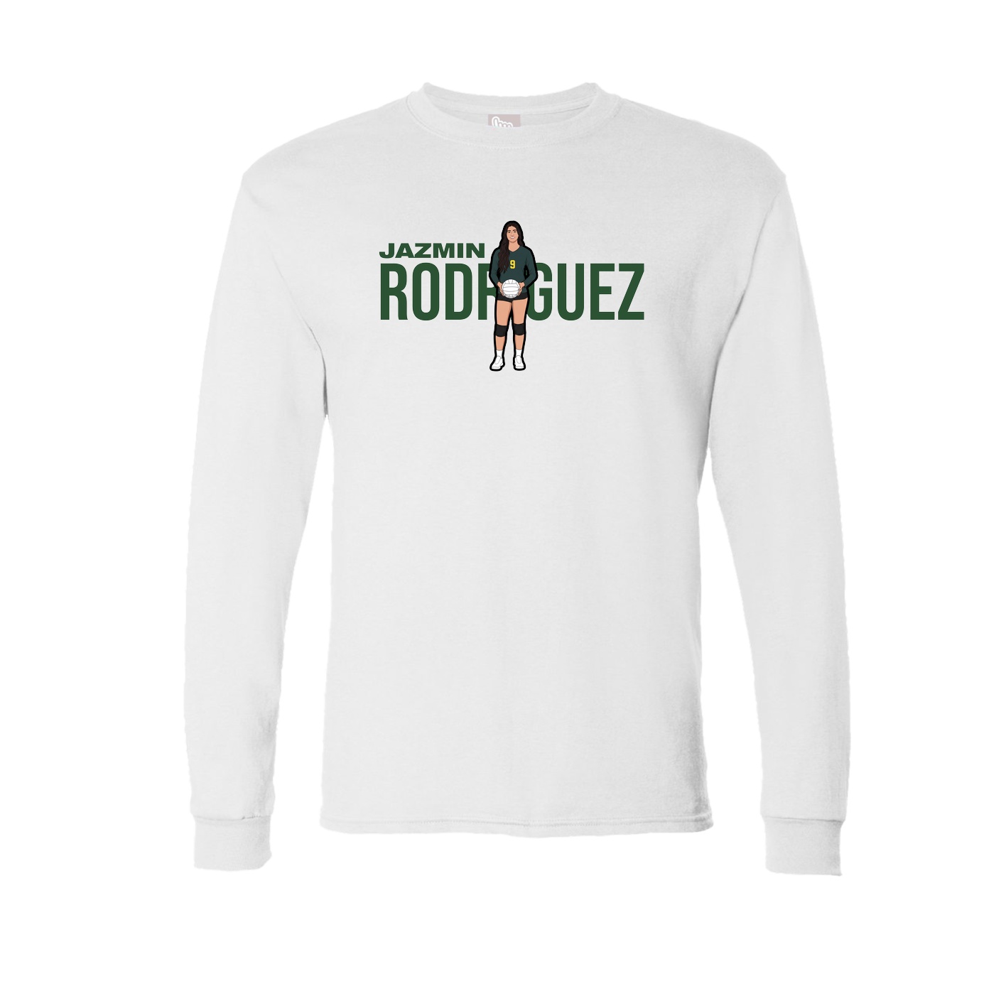 Long Sleeve Tee — Player Name in White