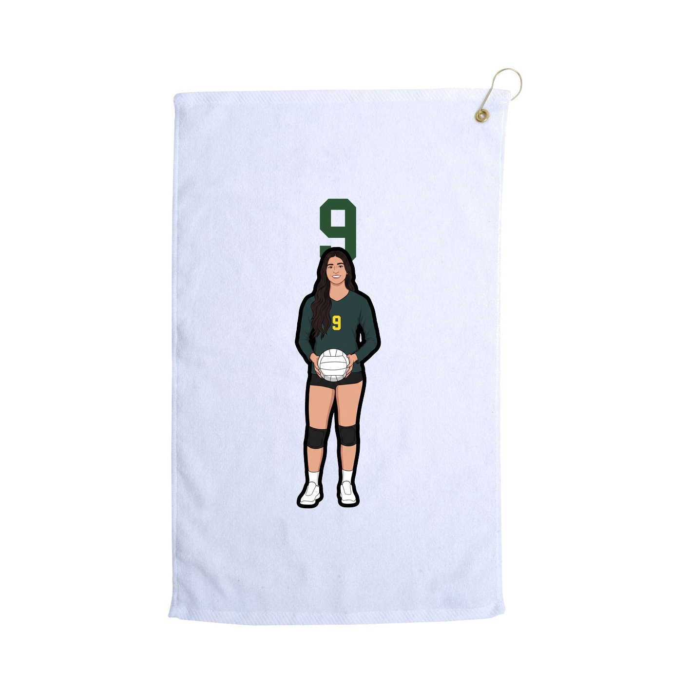 Golf Towel — Number Top in White