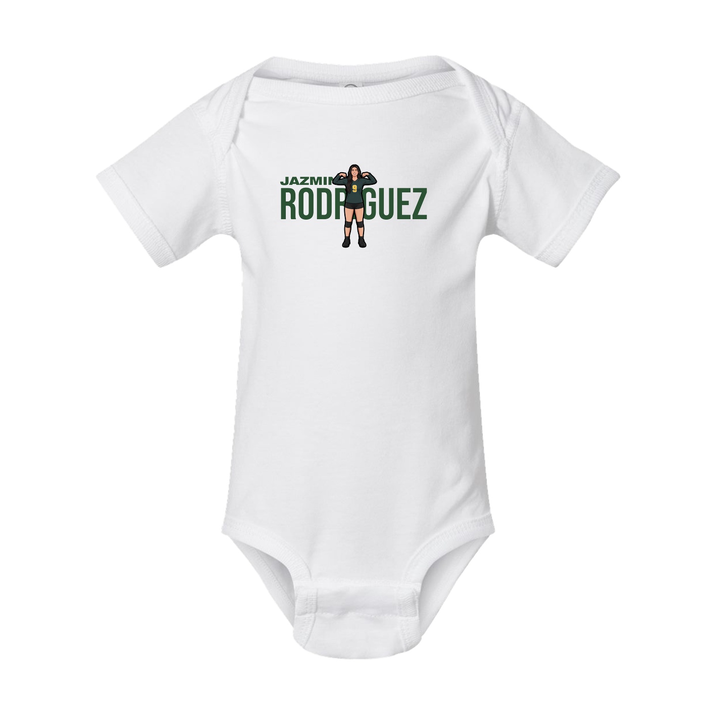 Baby Onesie — Player Name in White