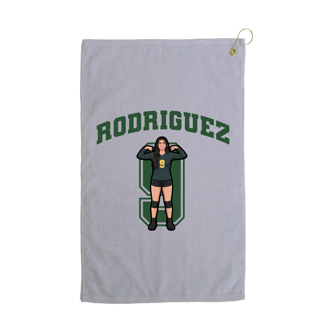 Golf Towel — Number in Grey