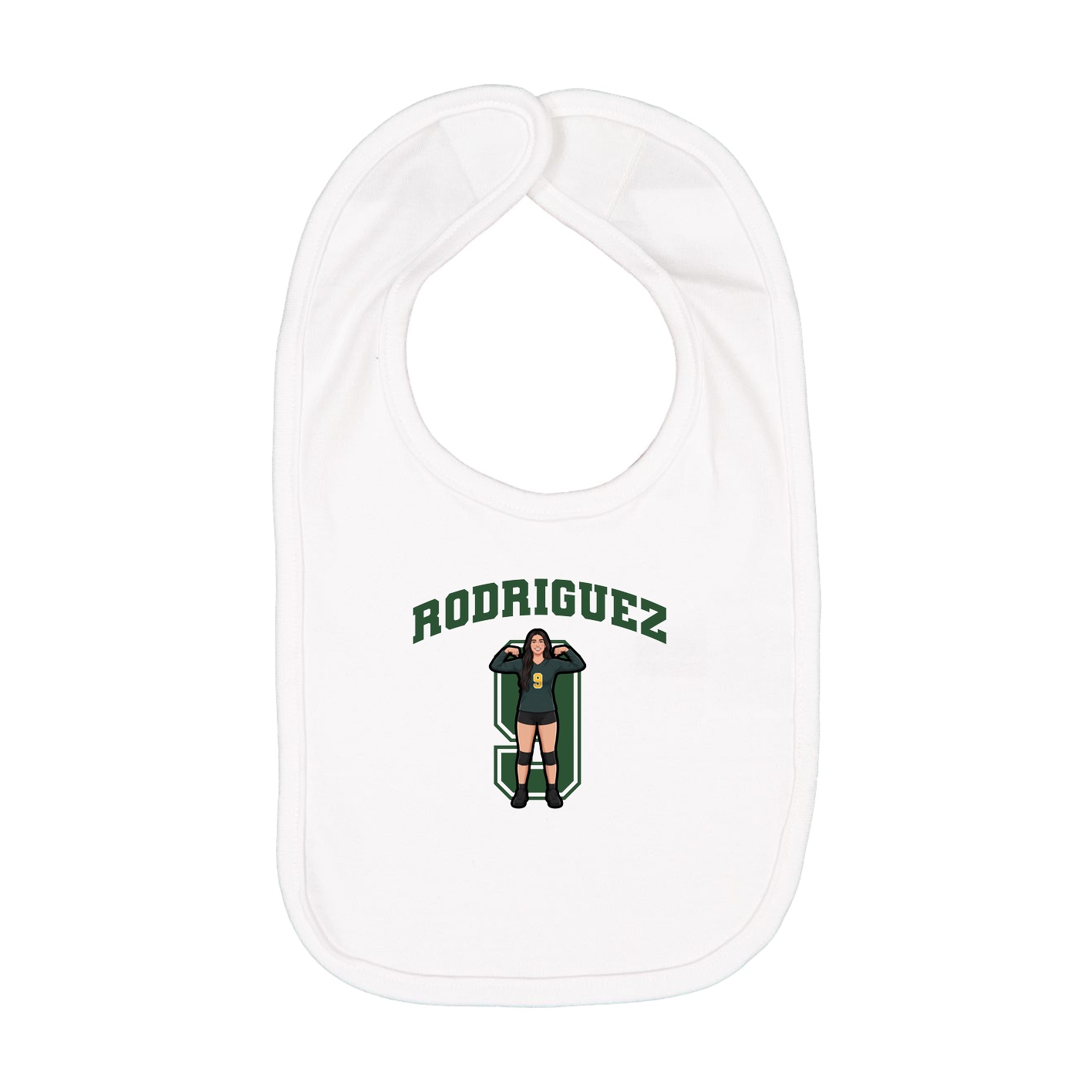 Infant Bib — Number in White