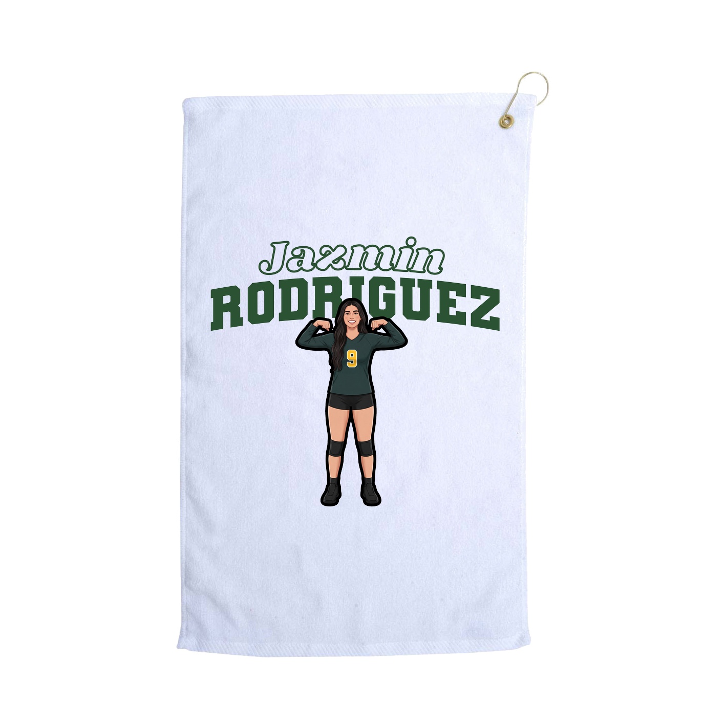 Golf Towel — Name Arch in White