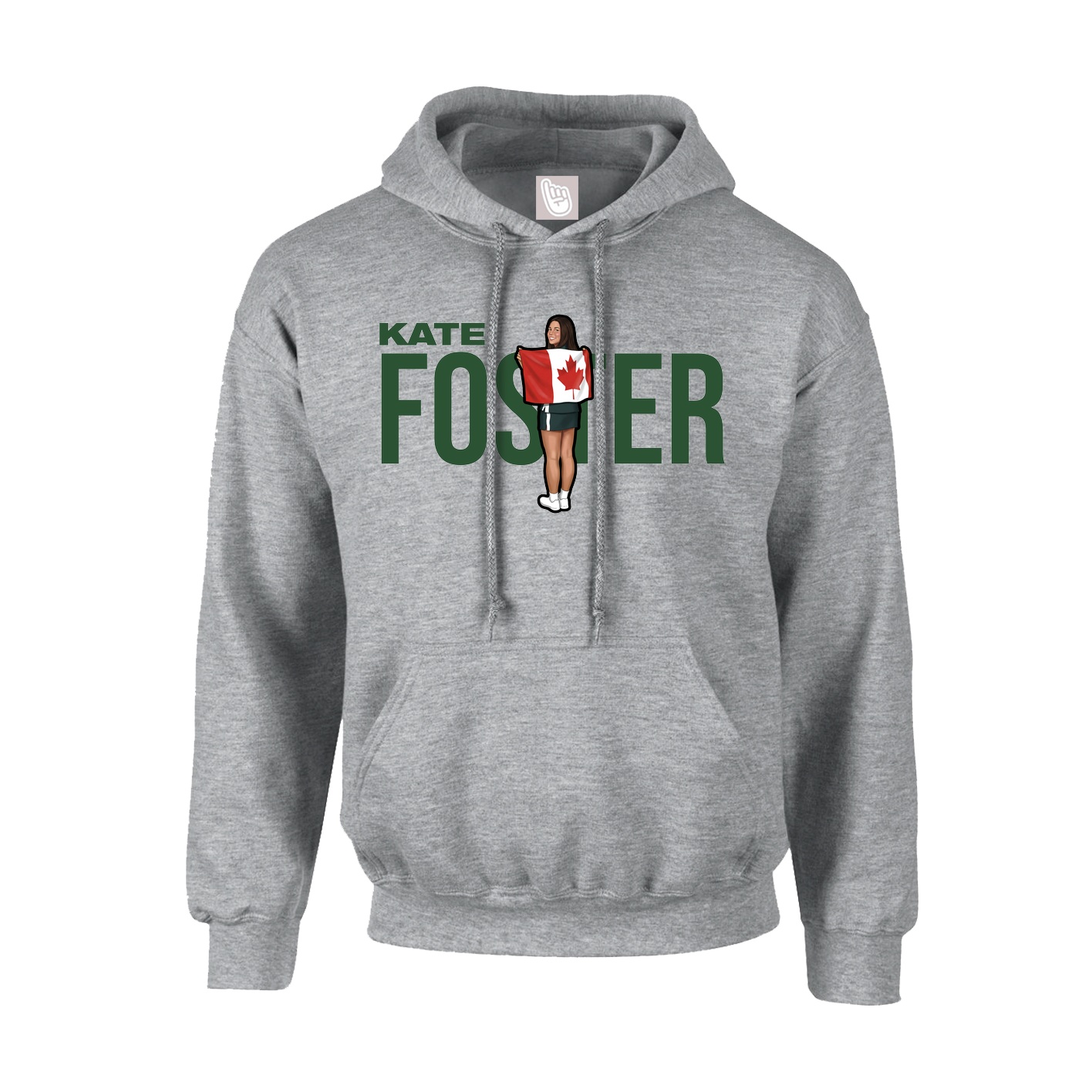 Youth Hoodie — Player Name in Grey