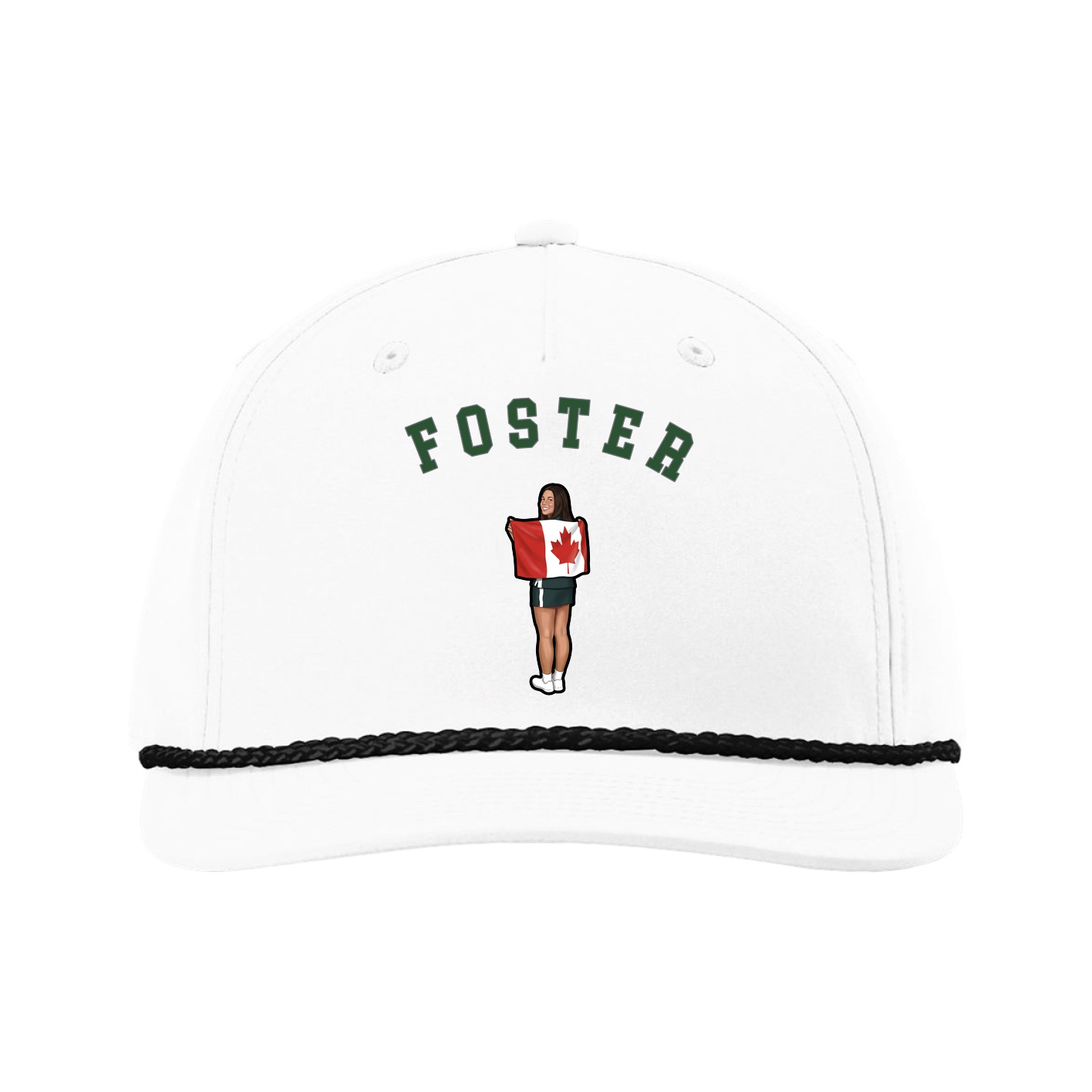 Five-Panel Classic Rope Cap — Shirsey Arch in White