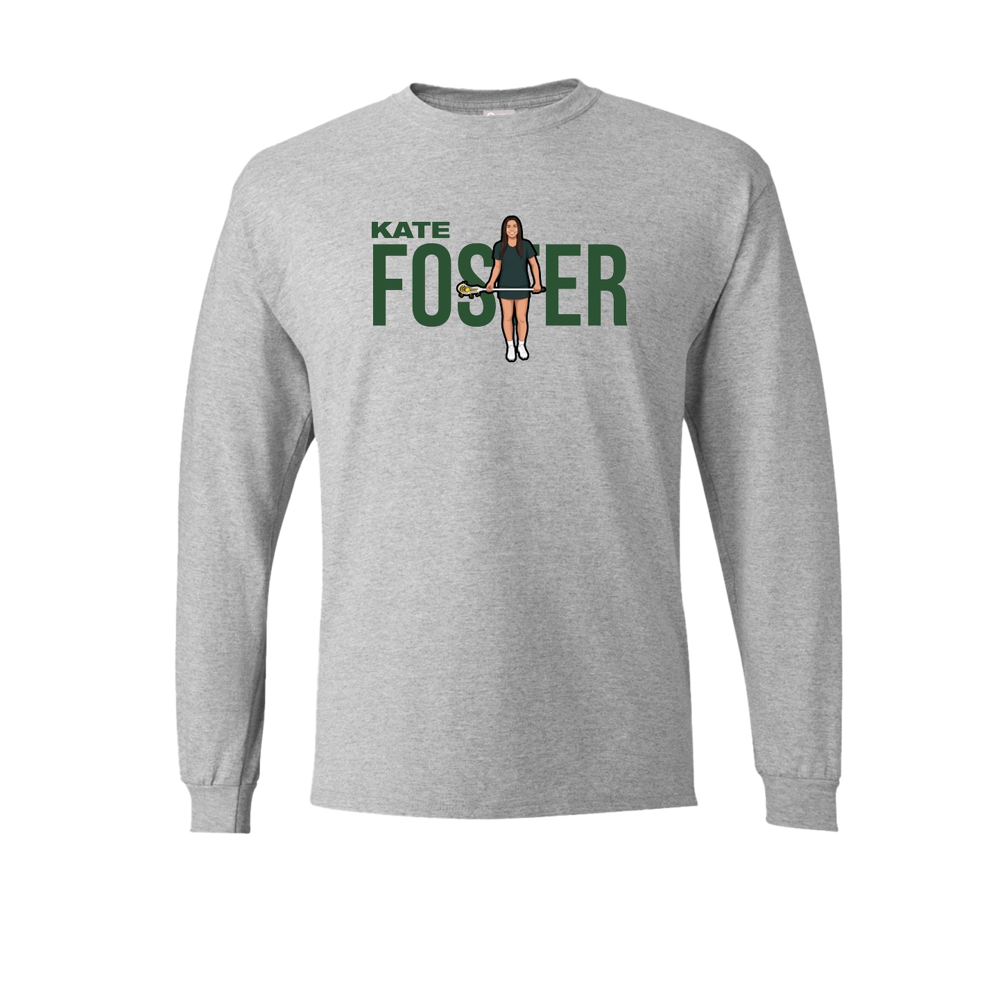 Long Sleeve Tee — Player Name in Grey