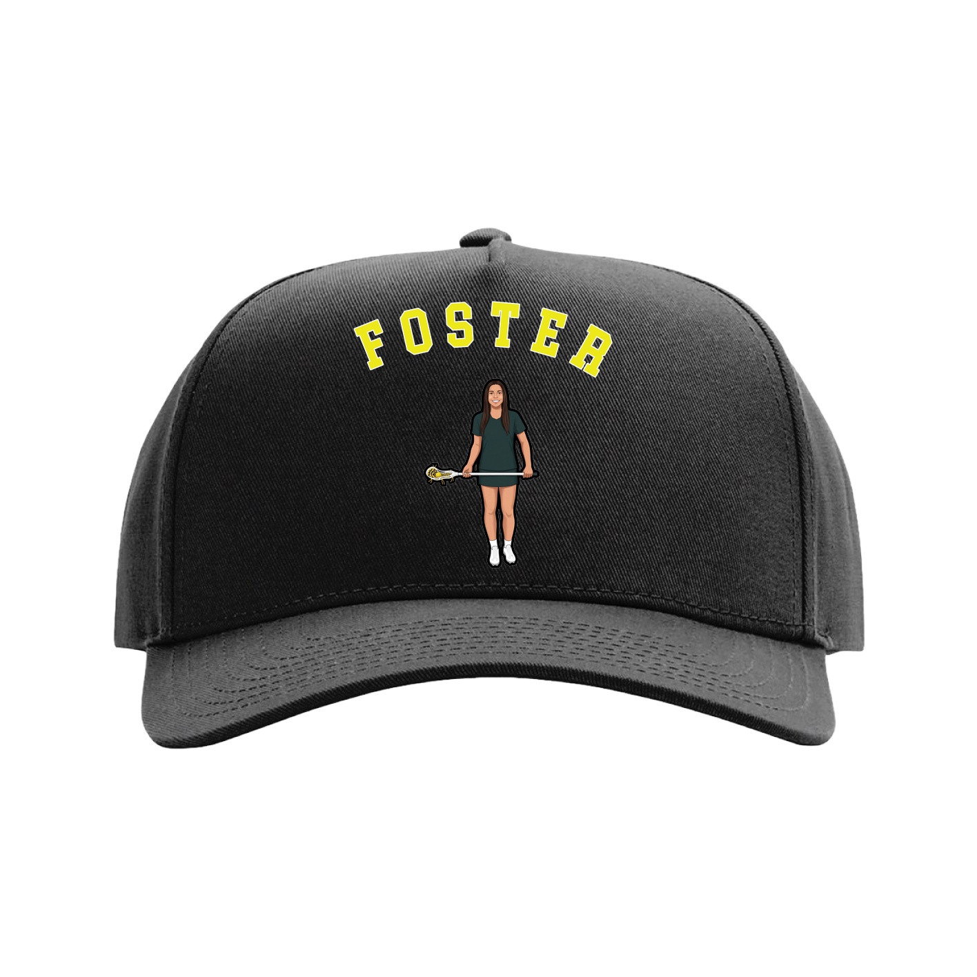 Full Fabric Five-Panel Champ Cap — Shirsey Arch in Black