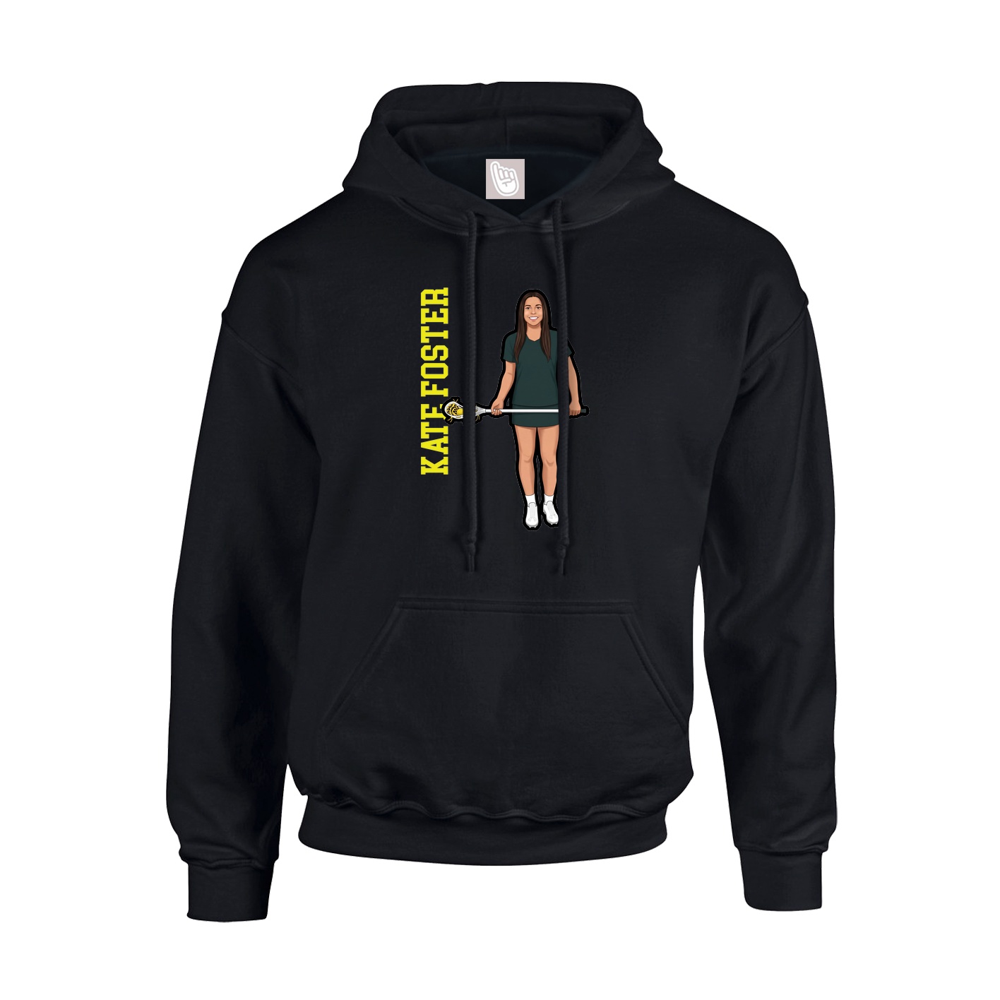 Hoodie — Name Vertical in Black
