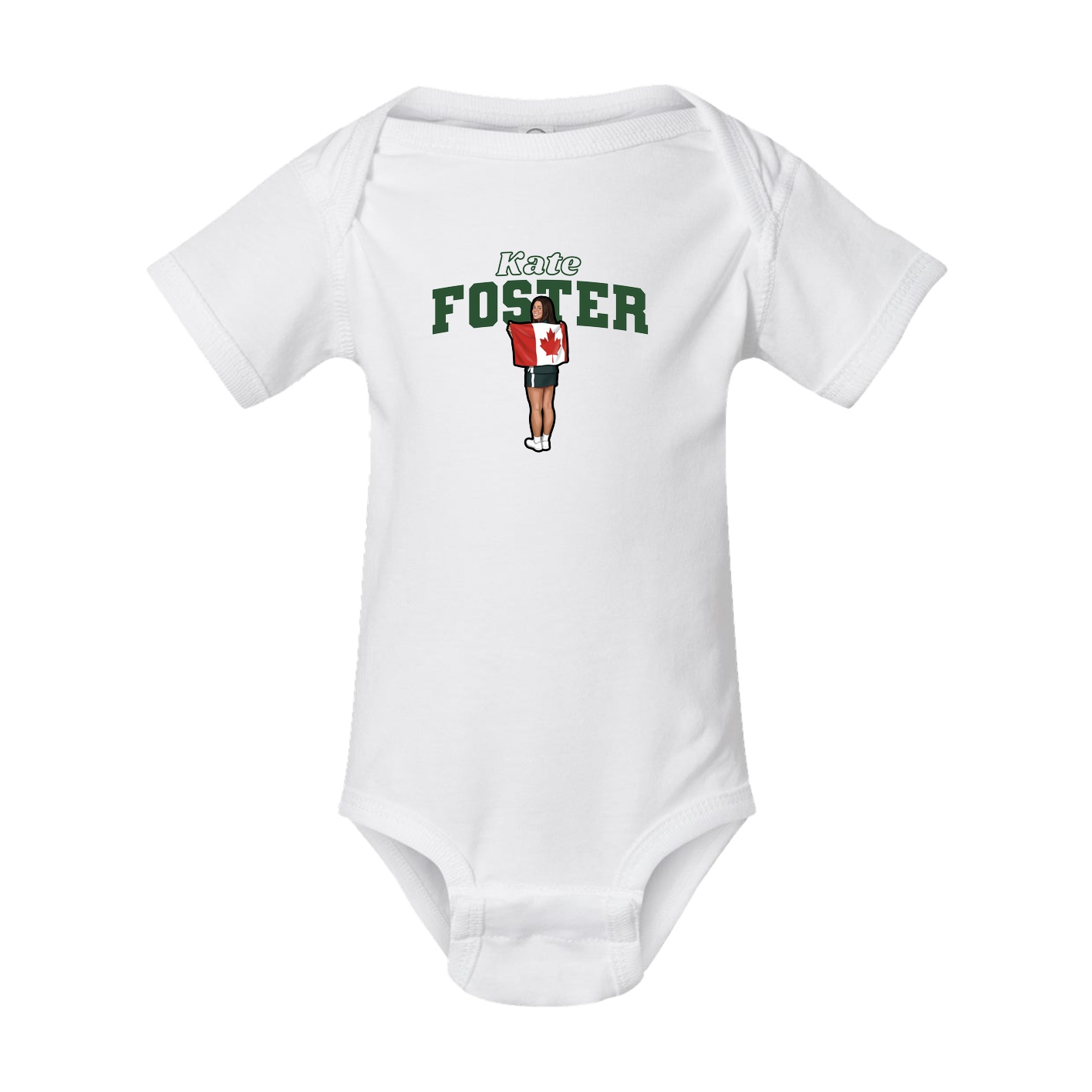 Baby Onesie — Name Arch in White