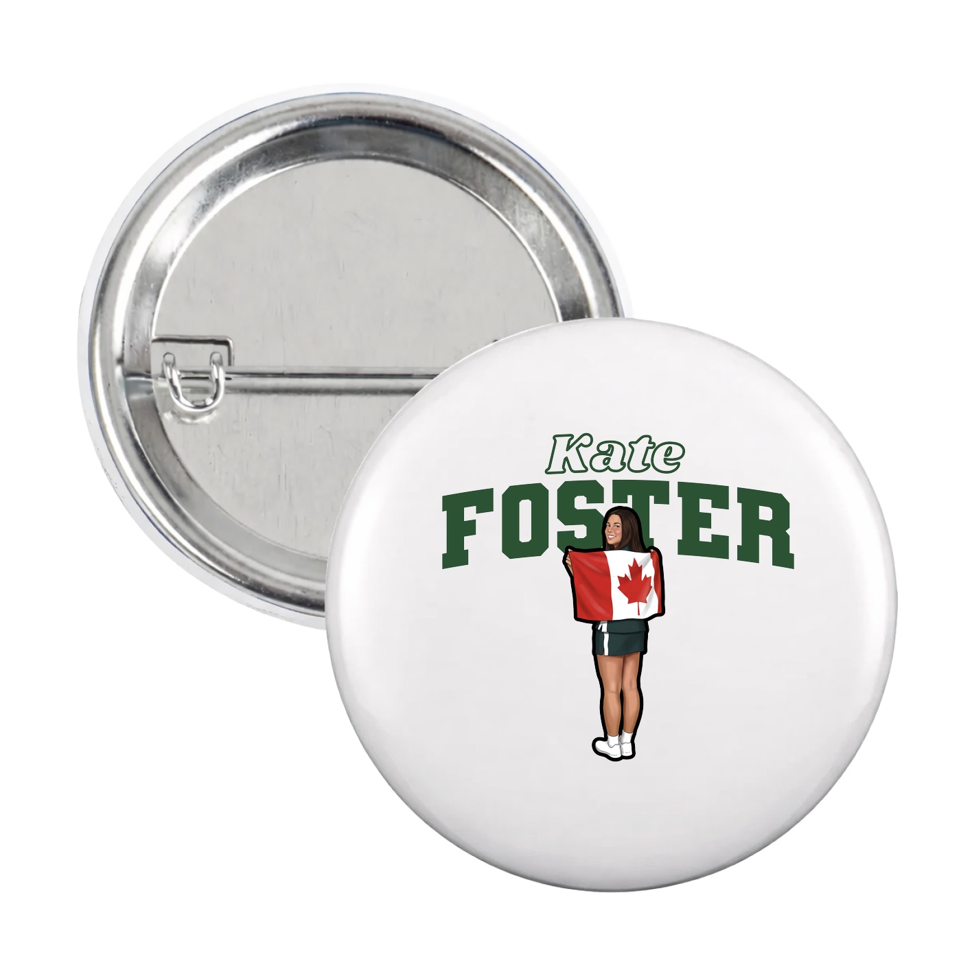 Game Day Button — Name Arch in White