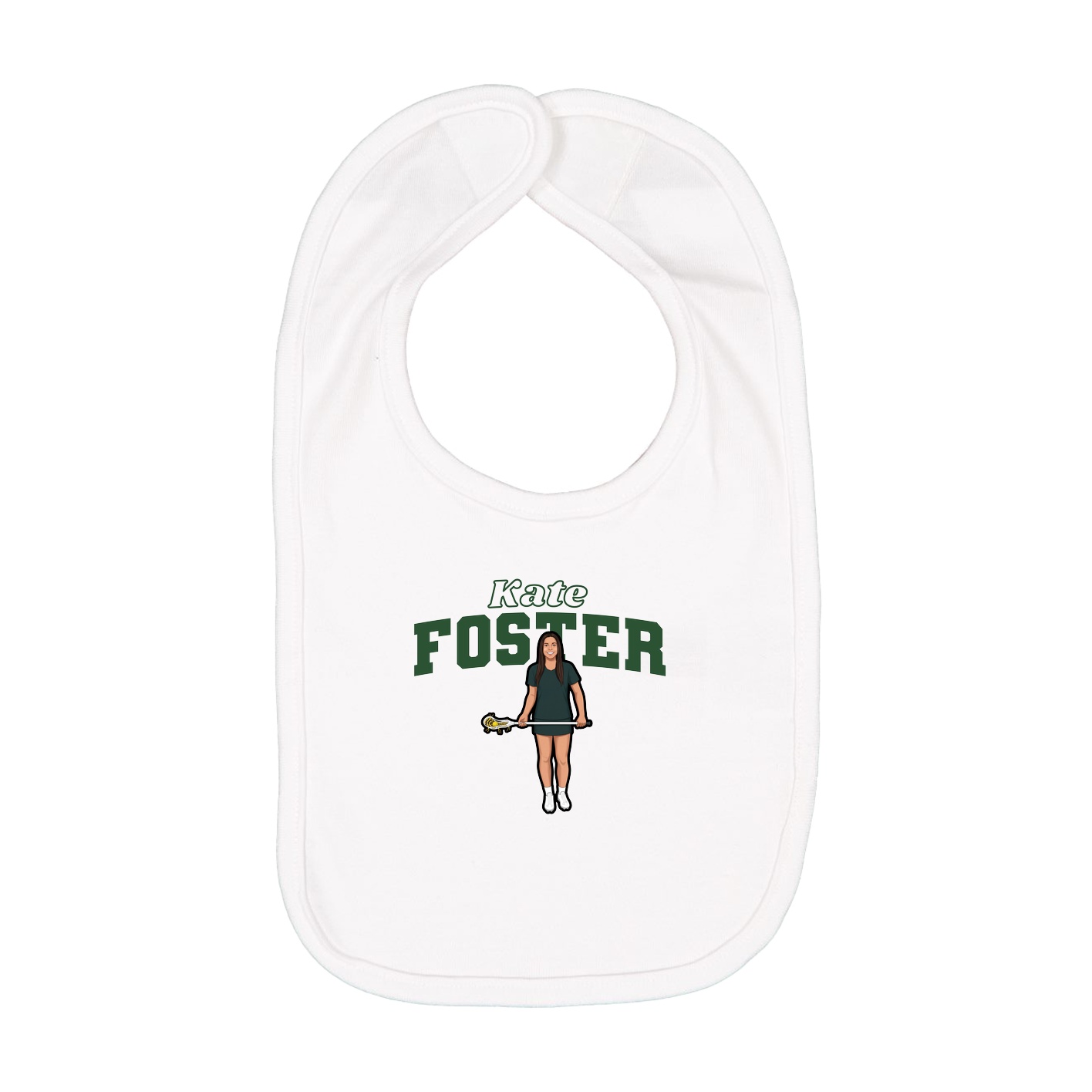 Infant Bib — Name Arch in White