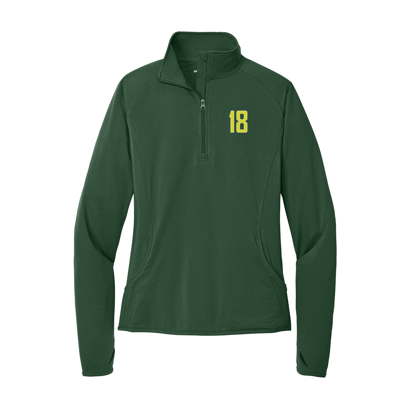Women's Q-Zip Pullover — Front Shirsy in Green