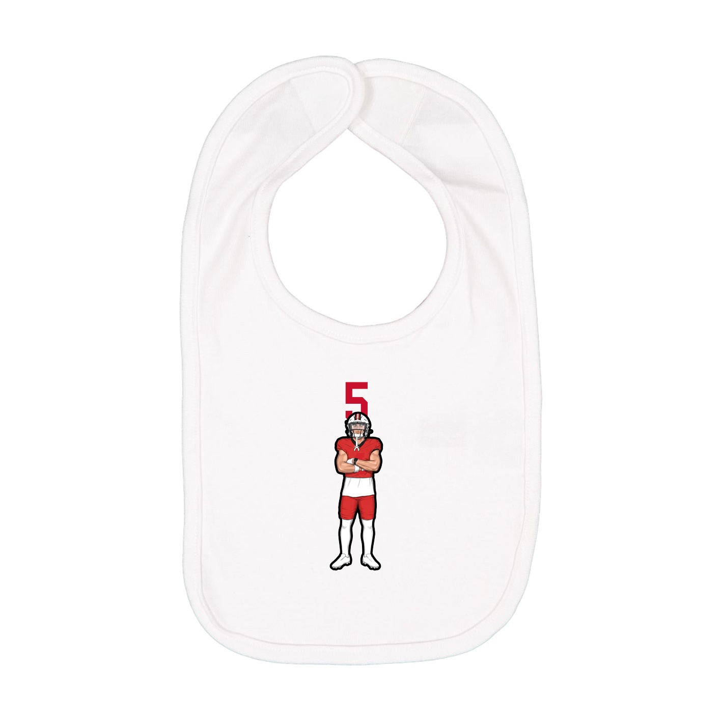 Infant Bib — Number Top in White