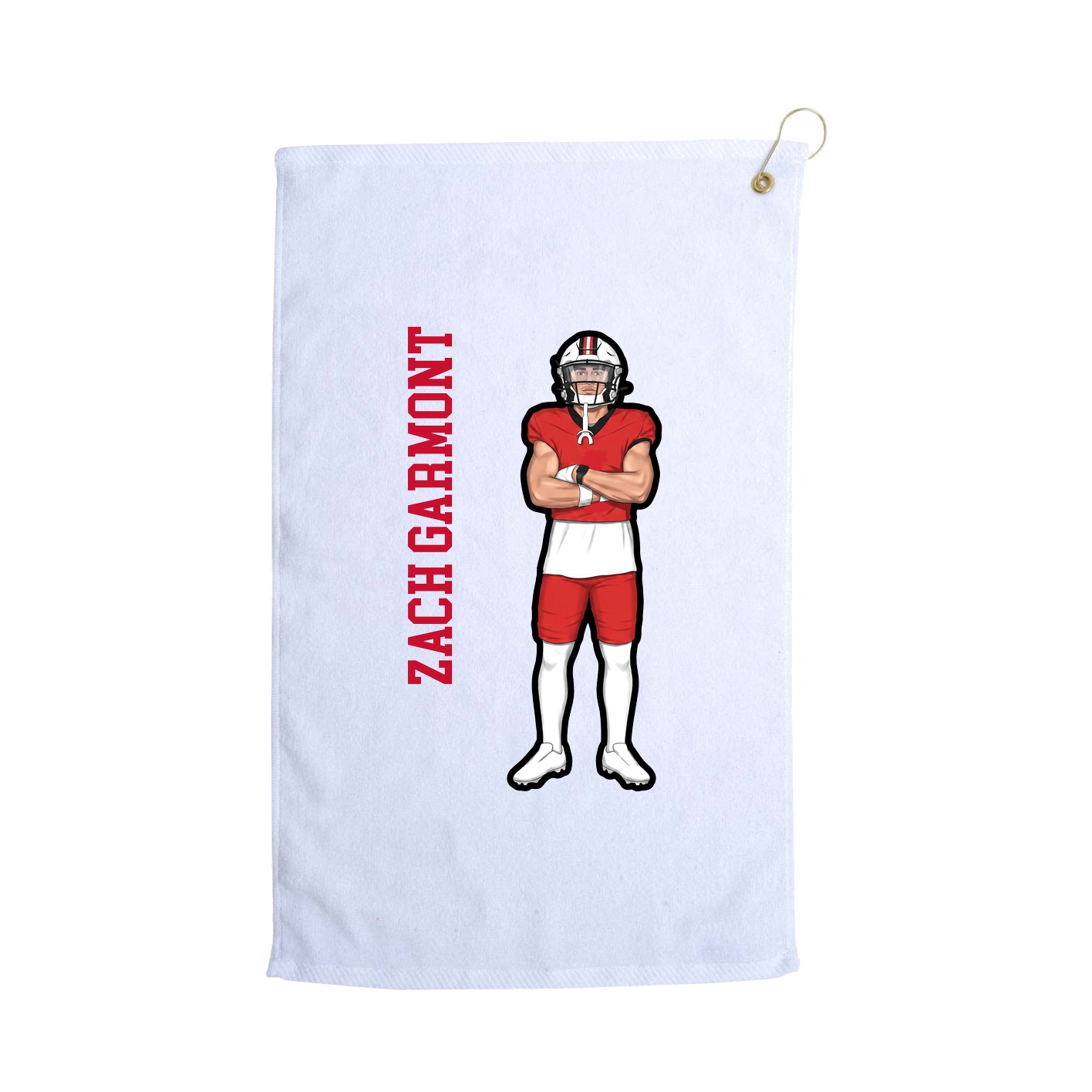 Golf Towel — Name Vertical in White