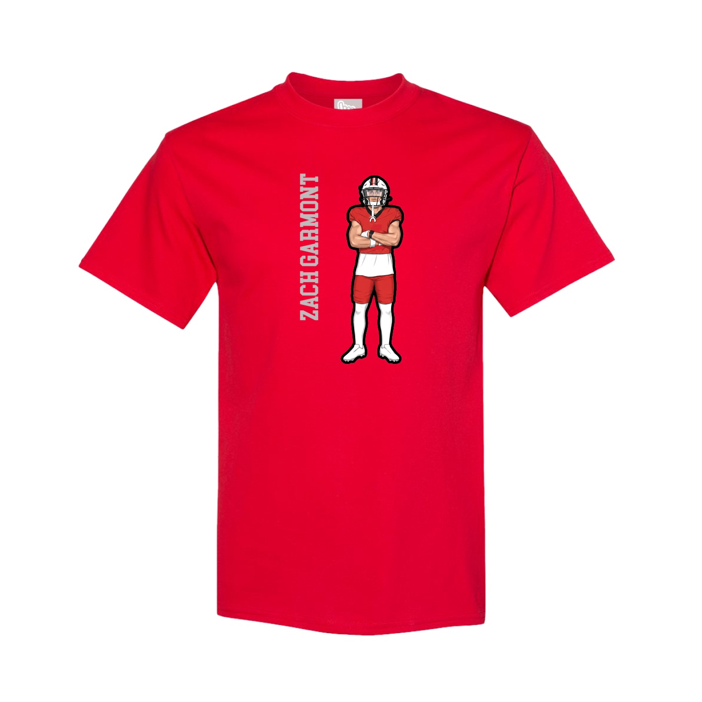Youth Tee — Name Vertical in Red