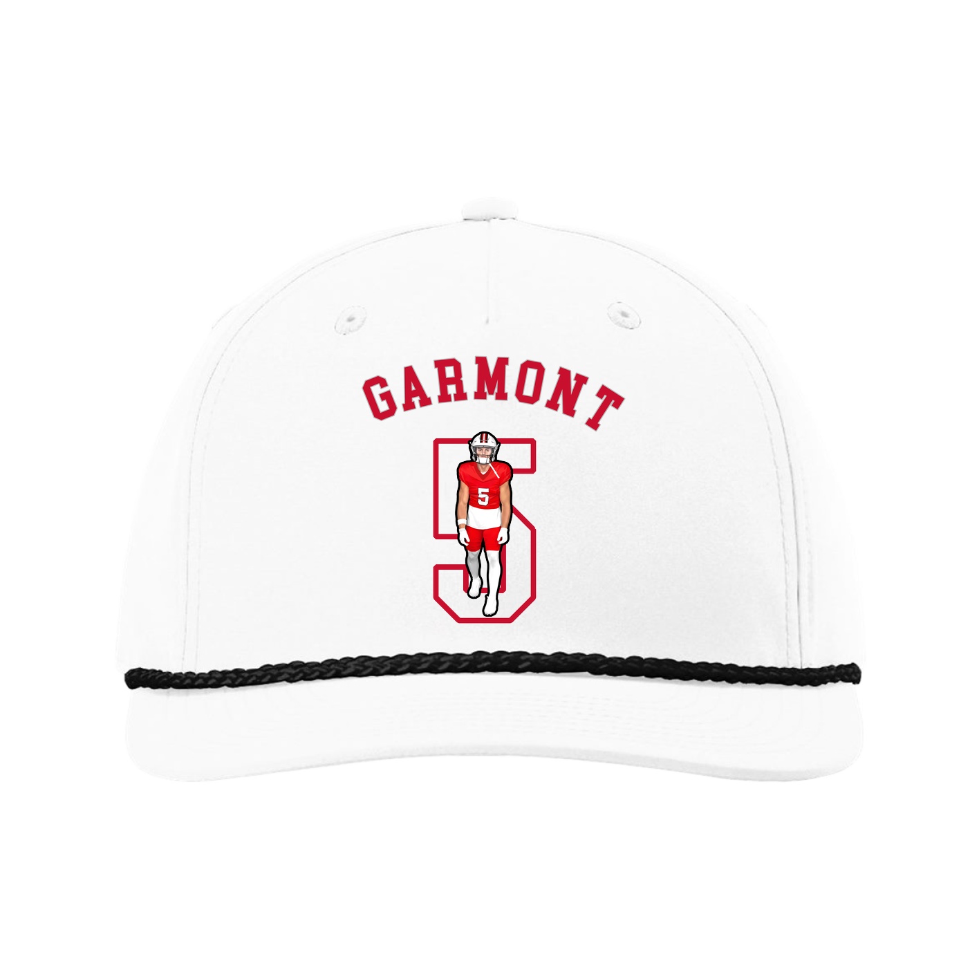 Five-Panel Classic Rope Cap — Shirsey Arch in White