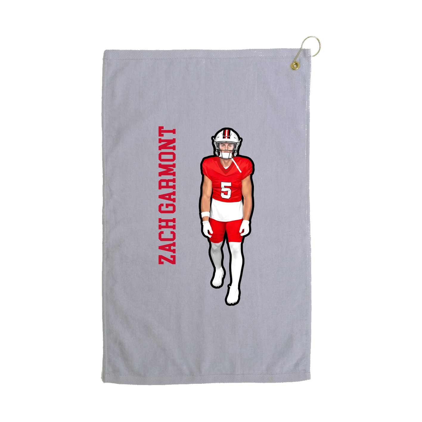 Golf Towel — Name Vertical in Grey