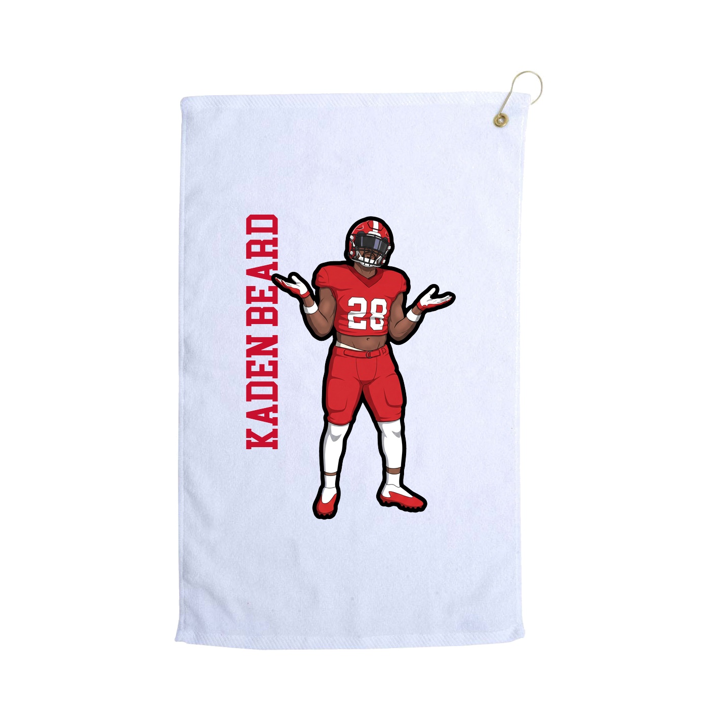 Golf Towel — Name Vertical in White