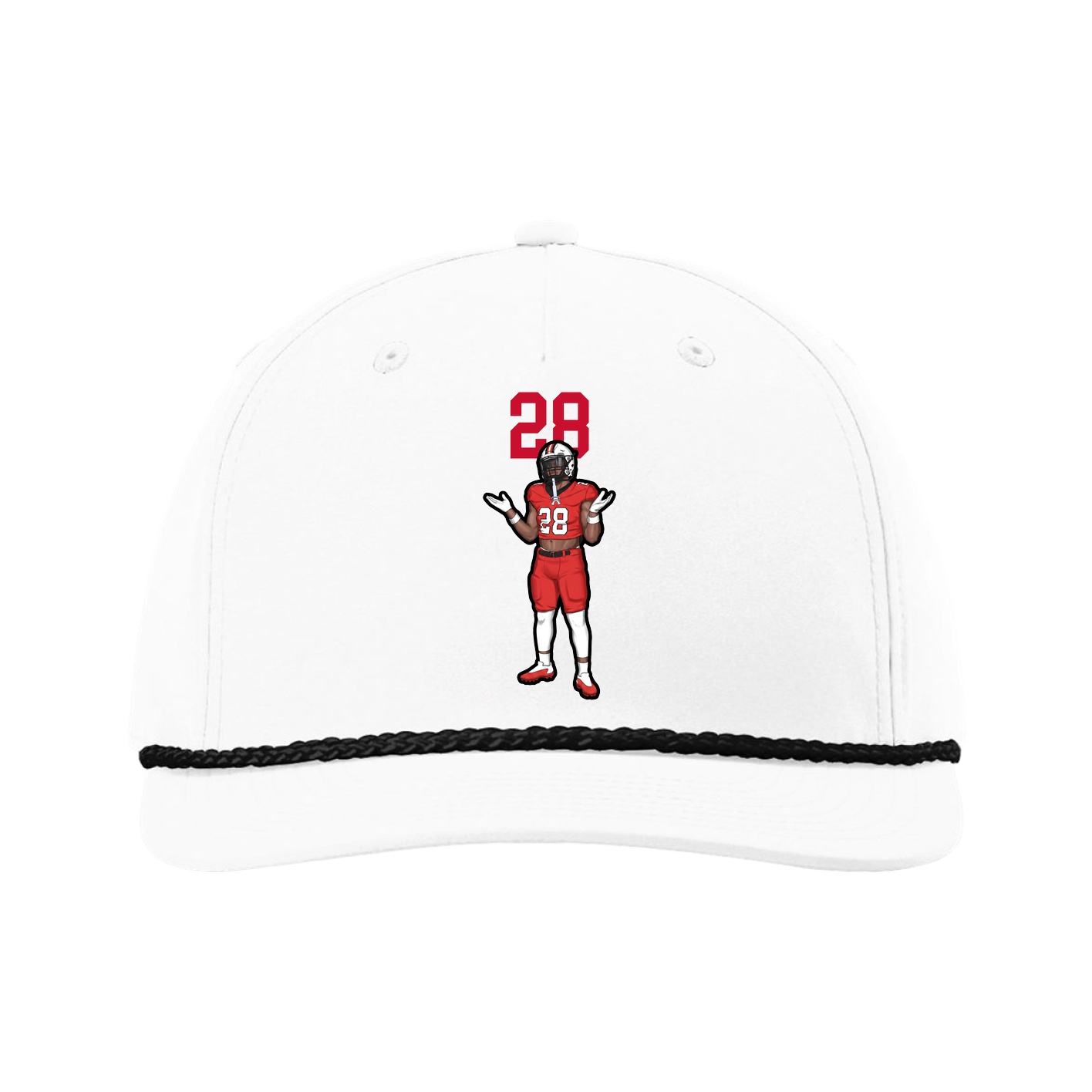 Five-Panel Classic Rope Cap — Number Top in White