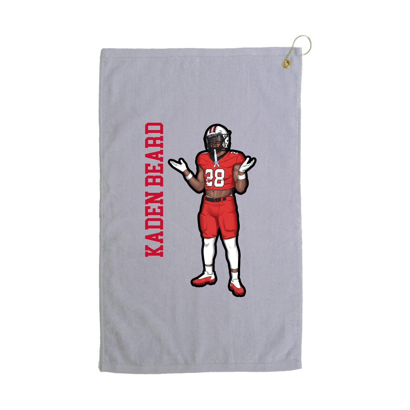 Golf Towel — Name Vertical in Grey