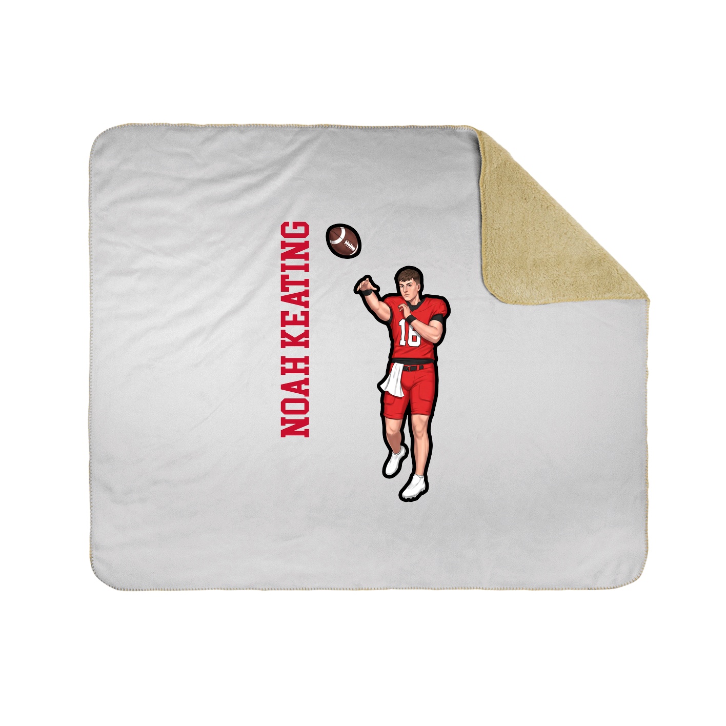 Throw Blanket — Name Vertical in White