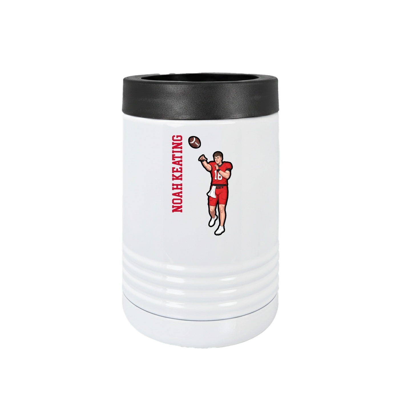 Beverage Holder — Name Vertical in White