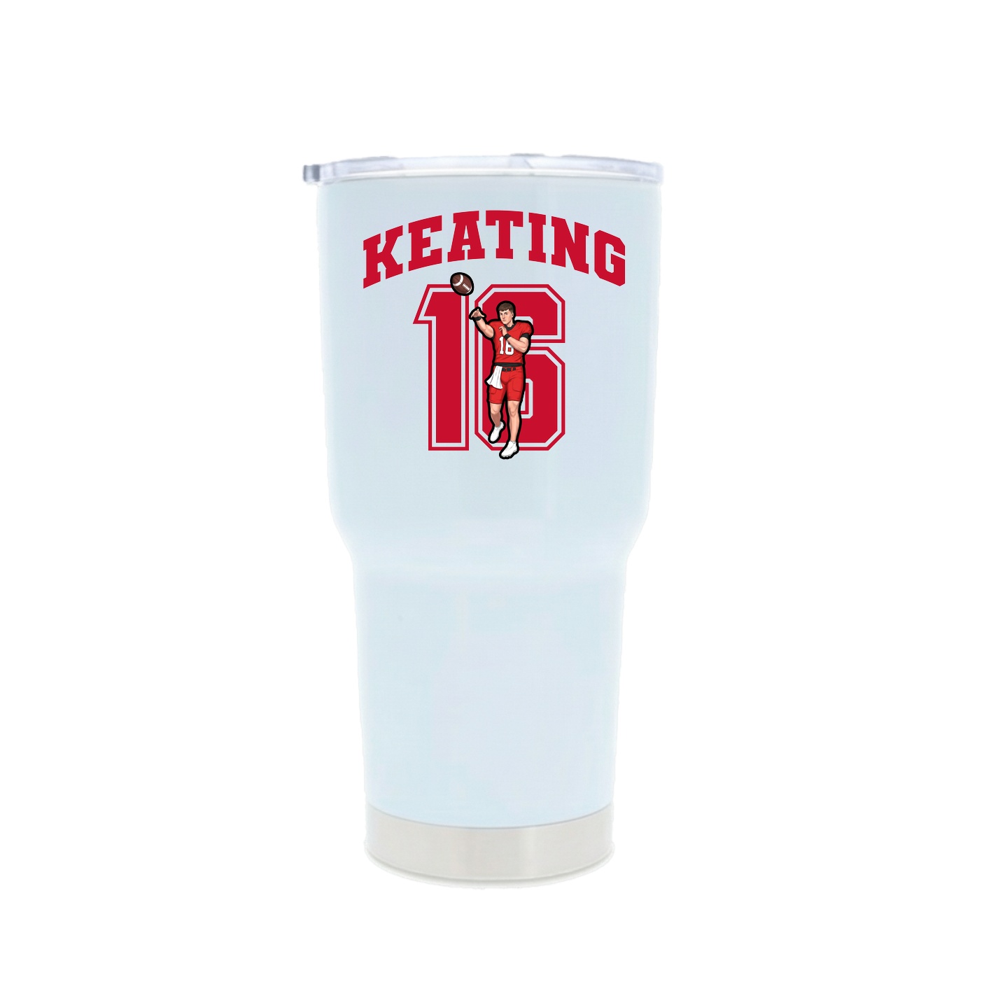 30oz Stainless Steel Tumbler — Number in White
