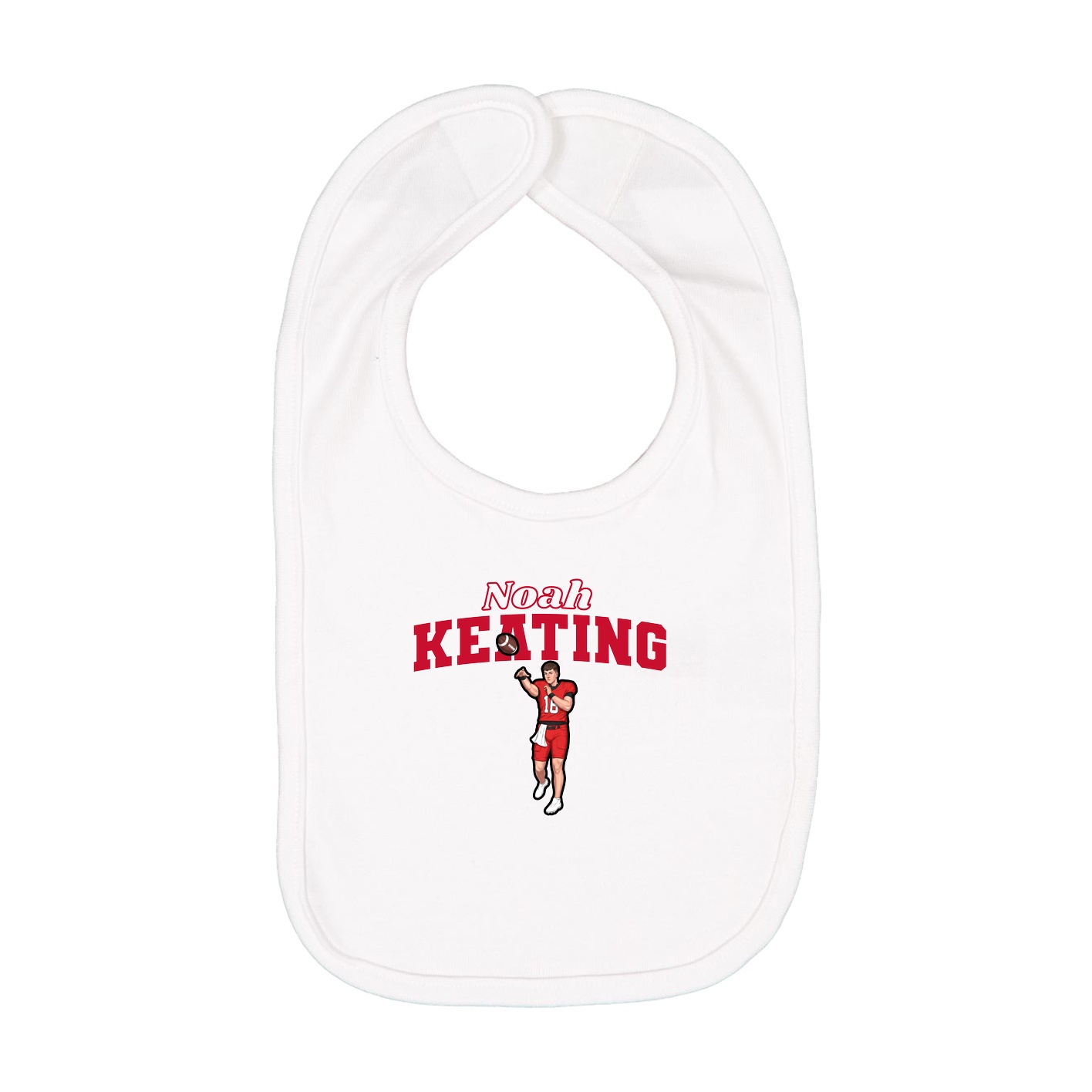 Infant Bib — Name Arch in White