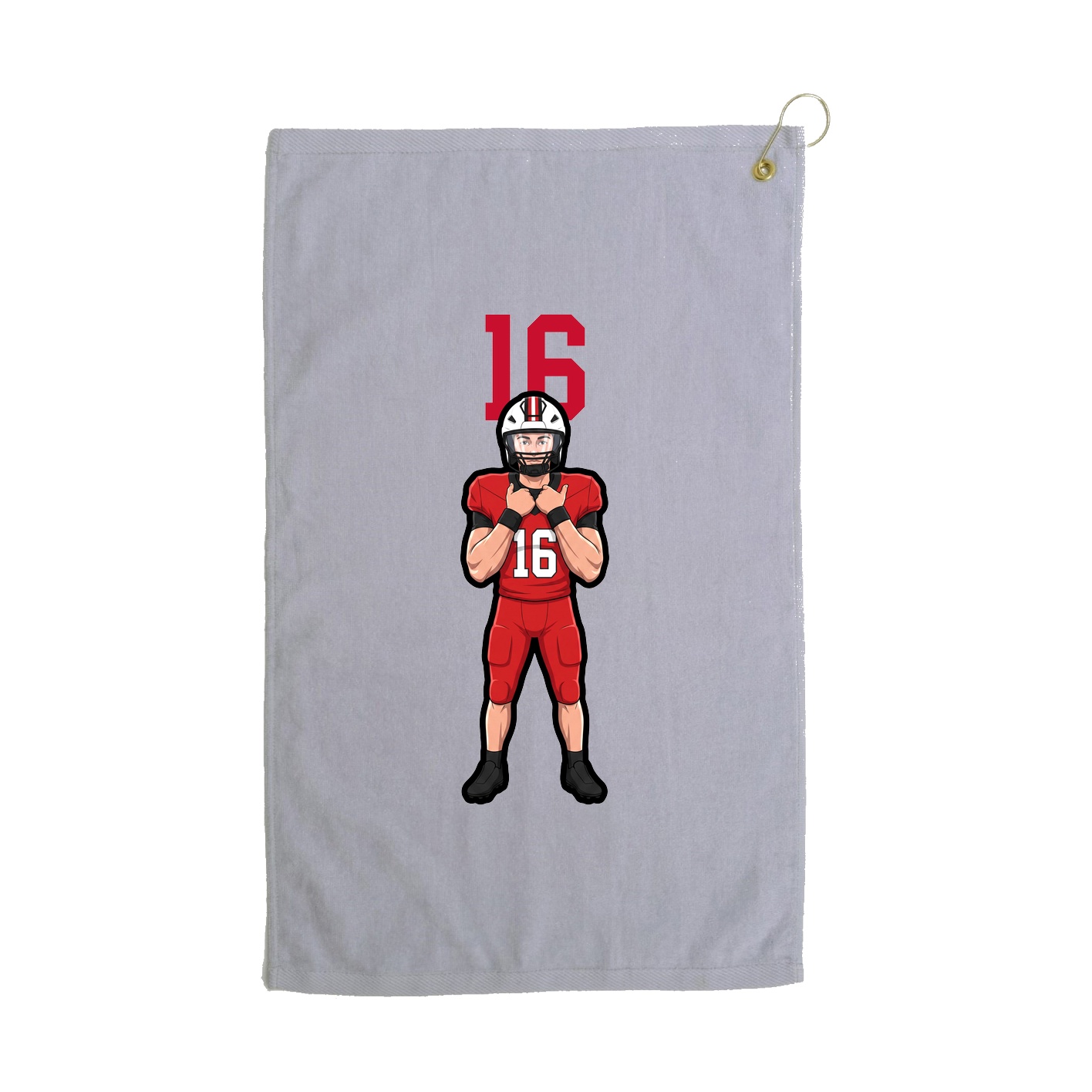 Golf Towel — Number Top in Grey