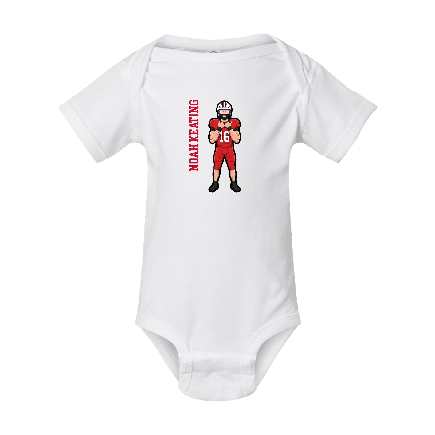 Baby Onesie — Name Vertical in White