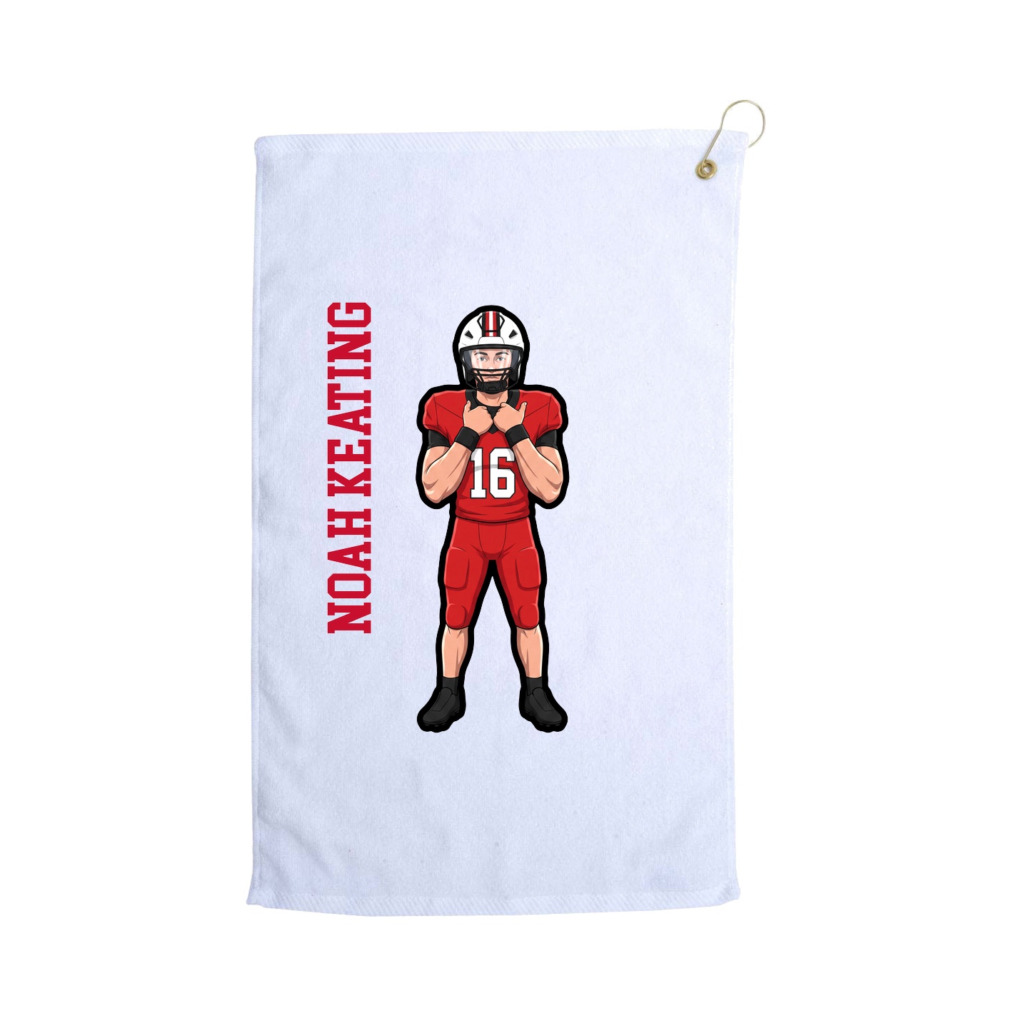 Golf Towel — Name Vertical in White