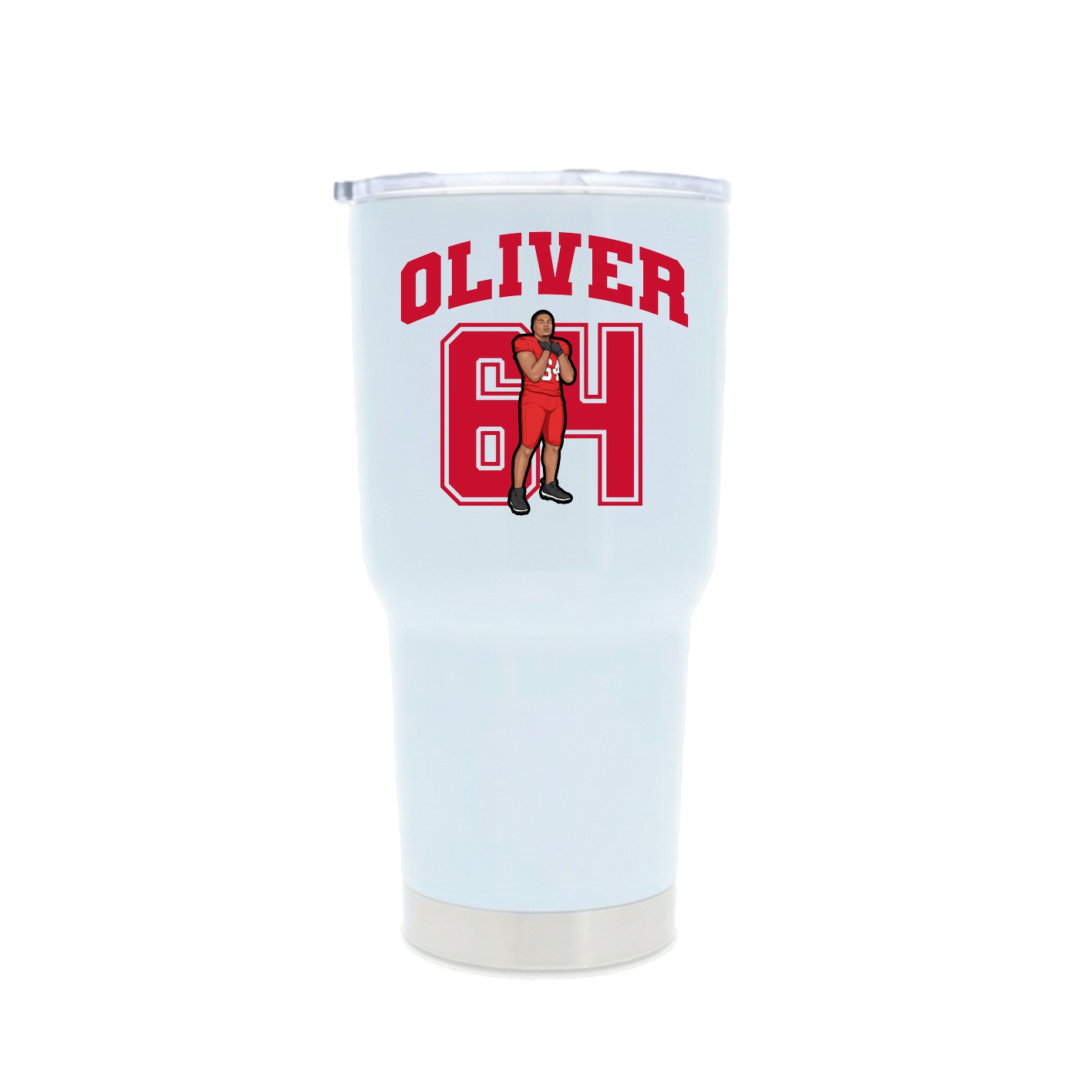 30oz Stainless Steel Tumbler — Number in White