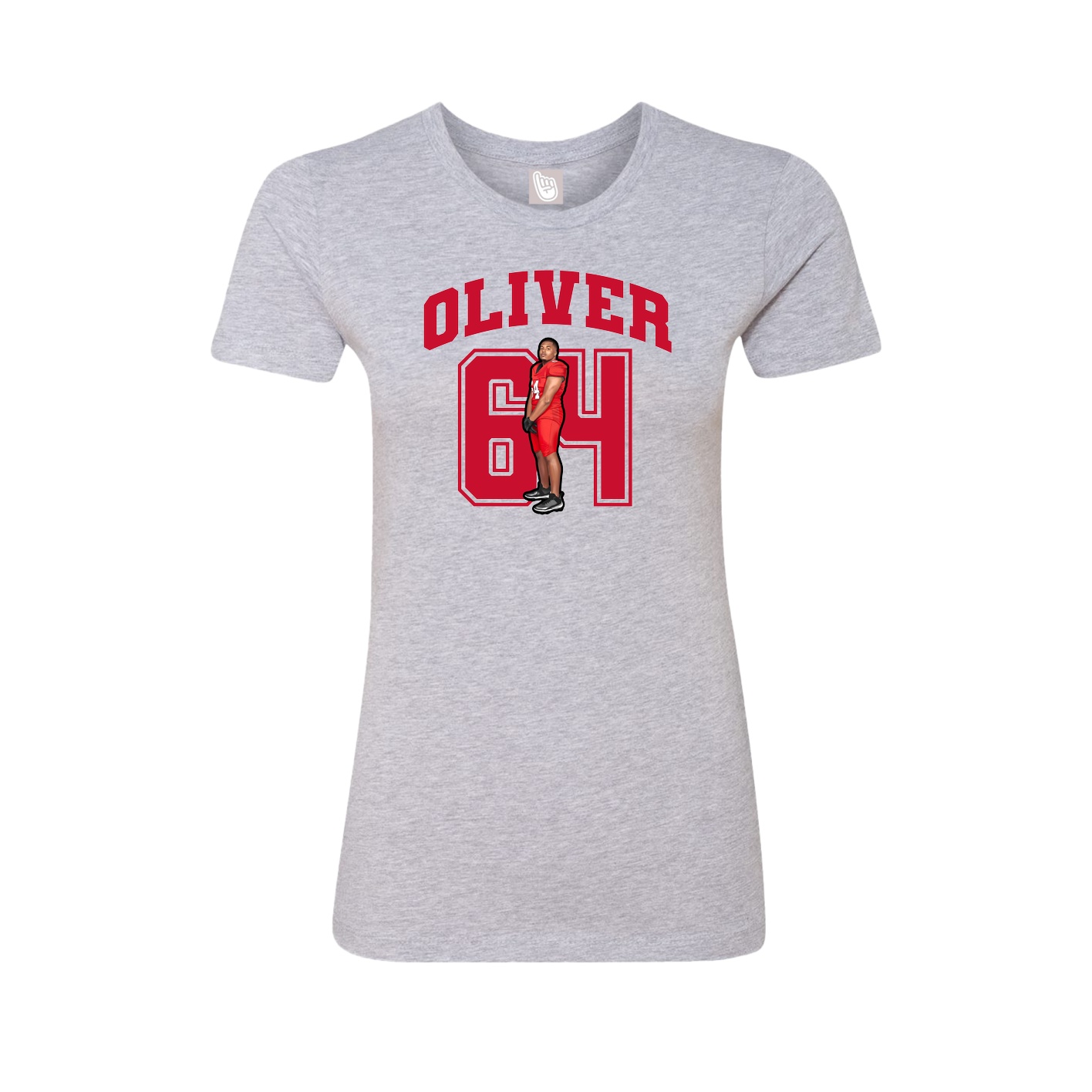Fitted Women's Tee — Number in Grey