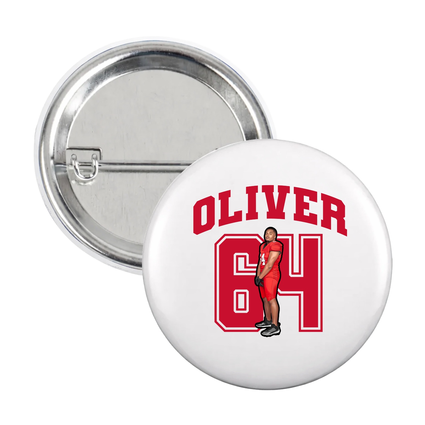 Game Day Button — Number in White