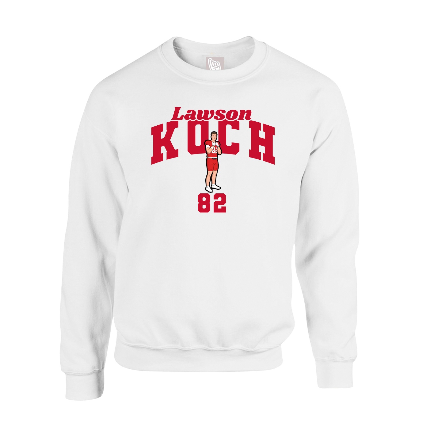 Fleece Crew — Signature Arch in White
