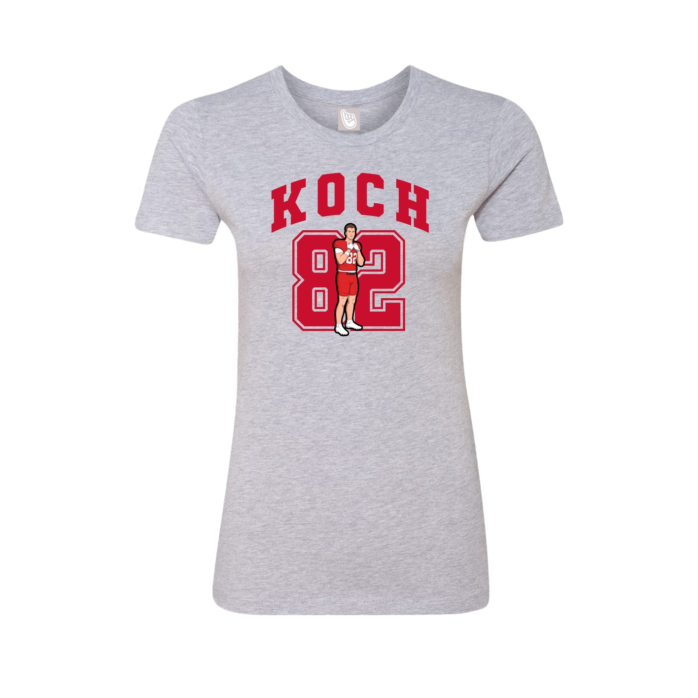 Fitted Women's Tee — Number in Grey