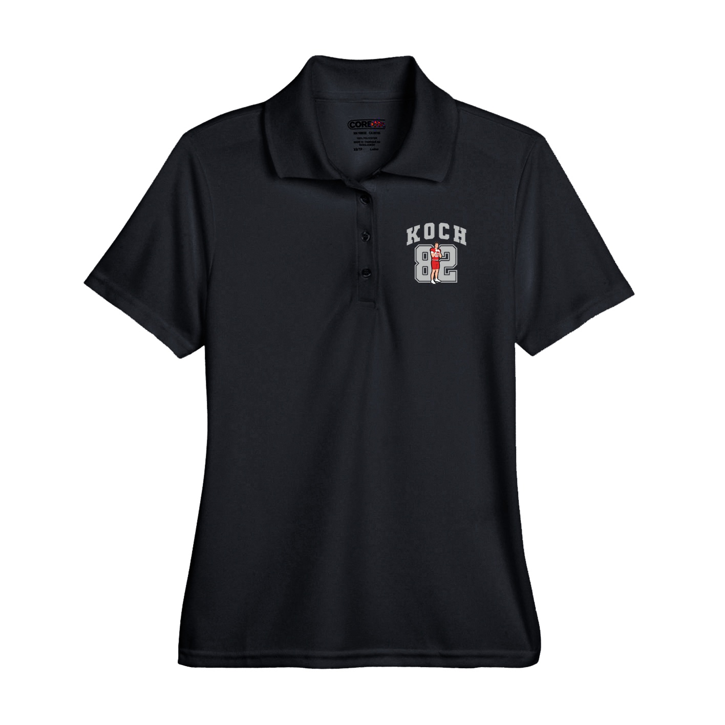 Performance Polo — Number in Black