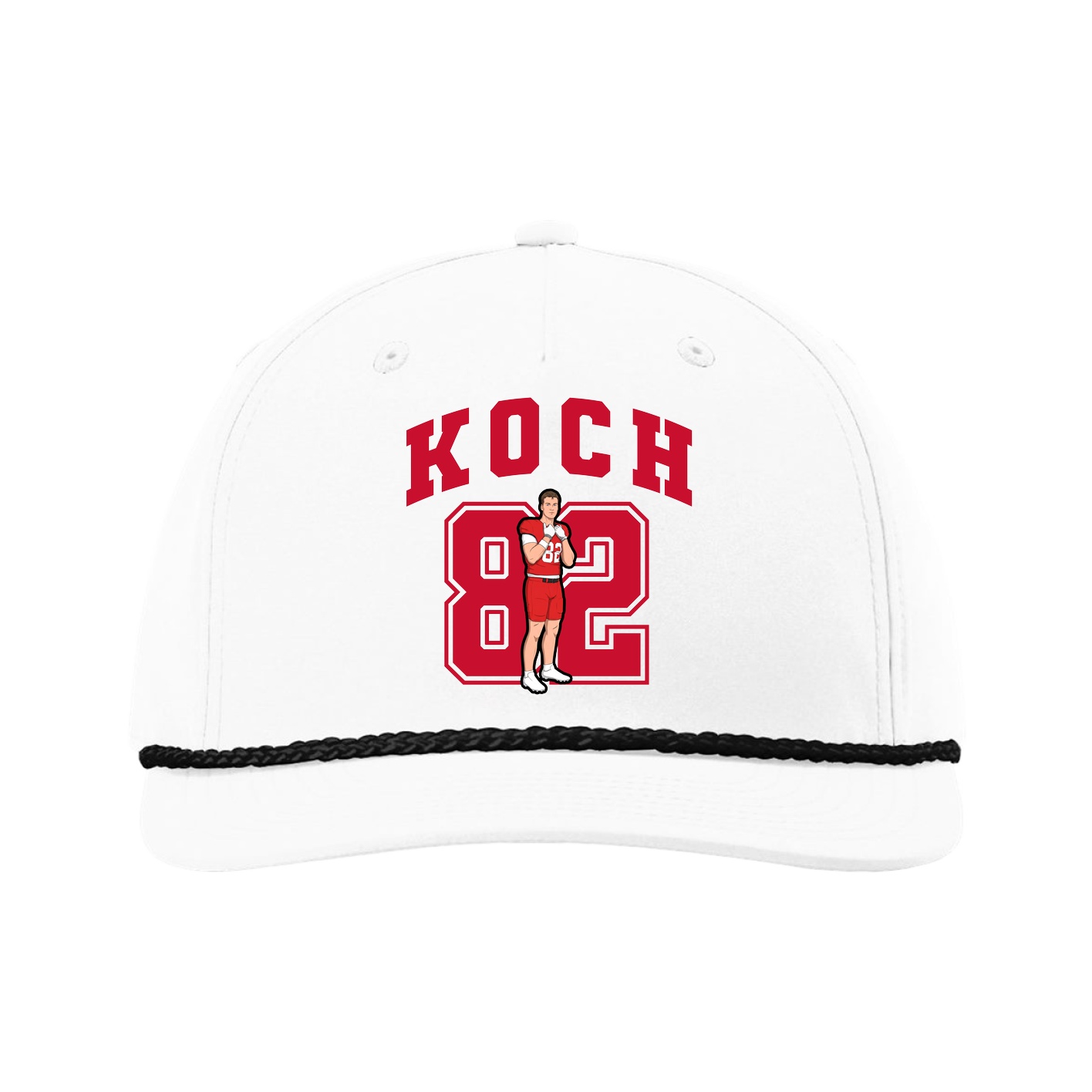 Five-Panel Classic Rope Cap — Number in White