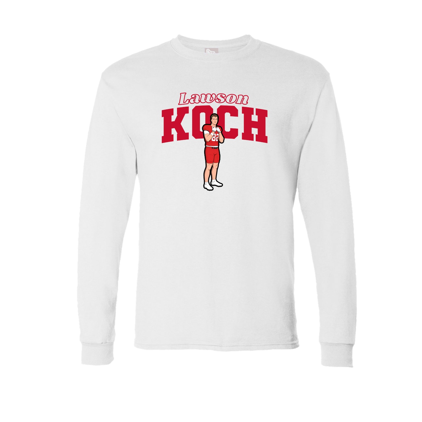 Long Sleeve Tee — Name Arch in White