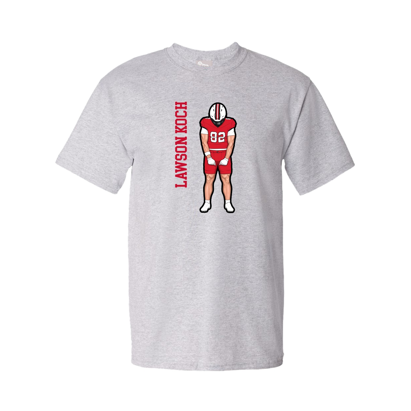 Tee — Name Vertical in Grey