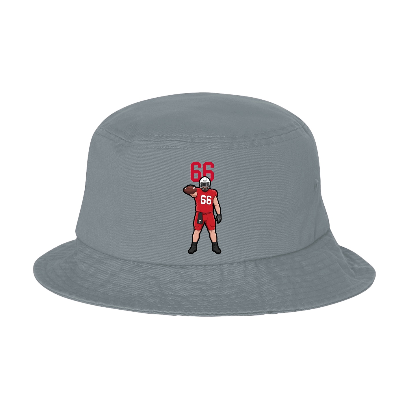 Bucket Cap — Number Top in Grey