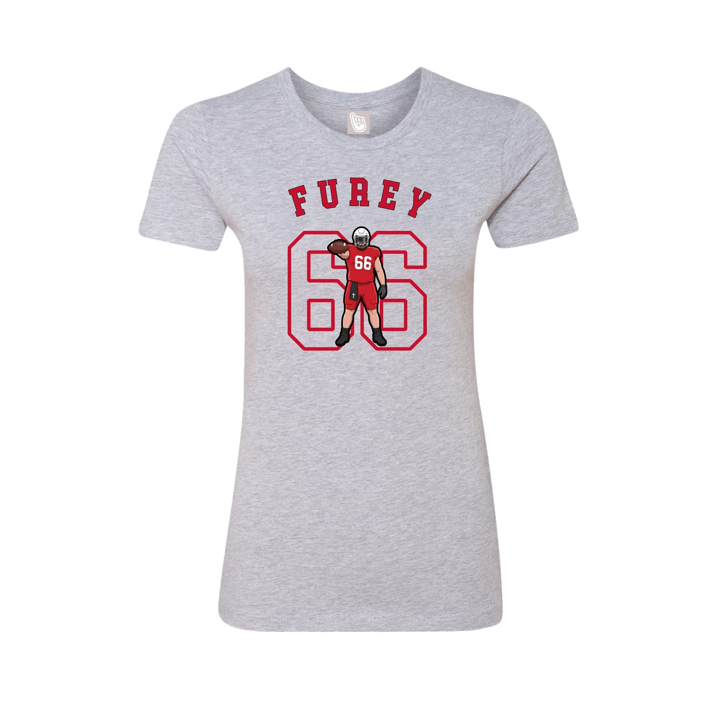 Fitted Women's Tee — Shirsey Arch in Grey