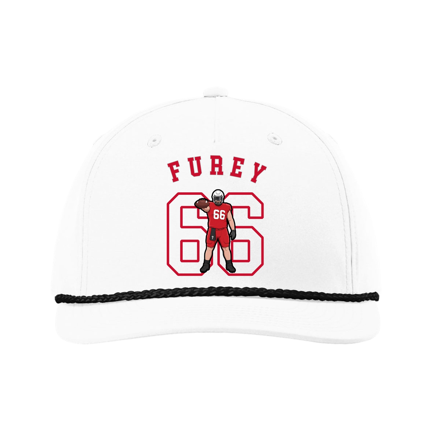 Five-Panel Classic Rope Cap — Shirsey Arch in White