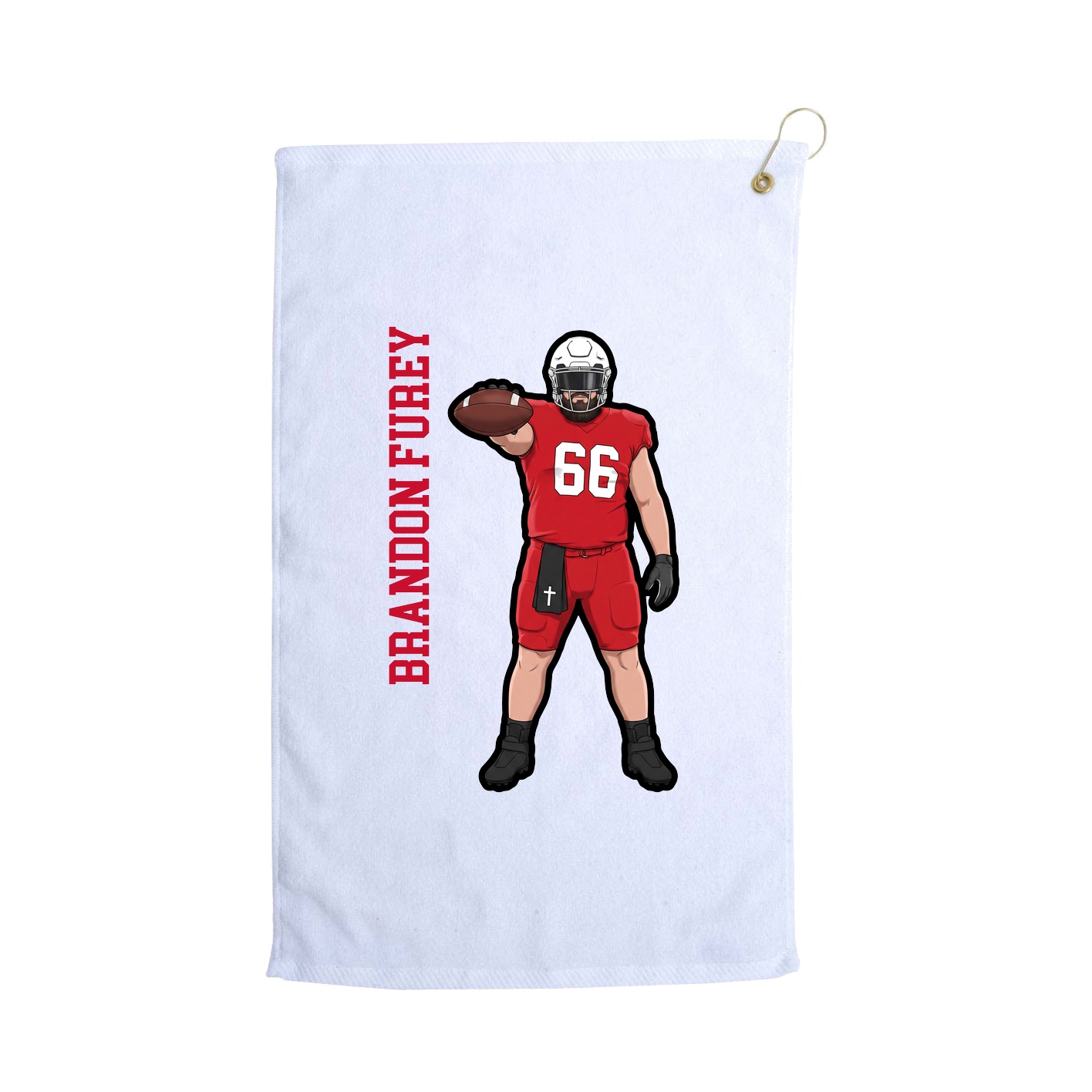 Golf Towel — Name Vertical in White