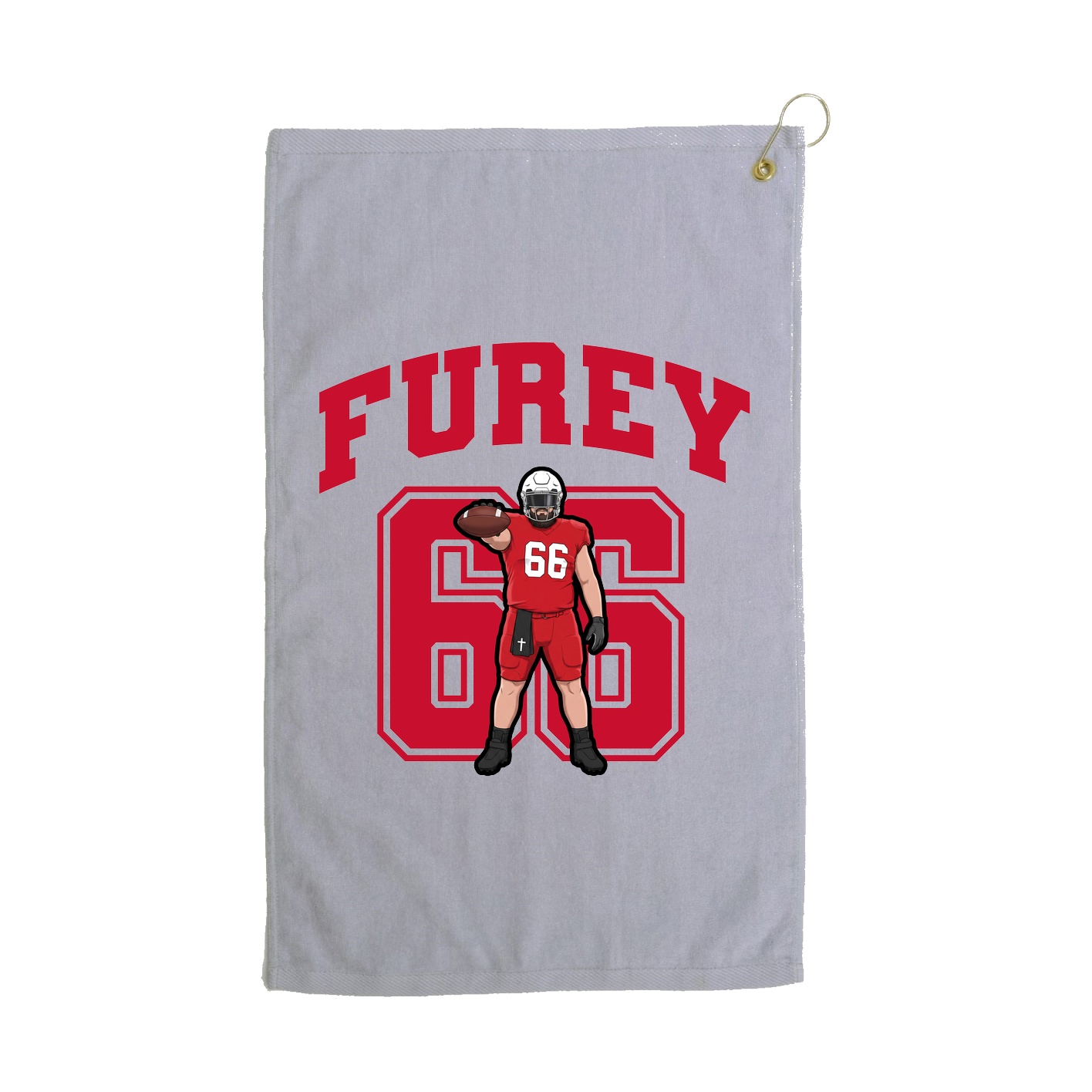 Golf Towel — Number in Grey