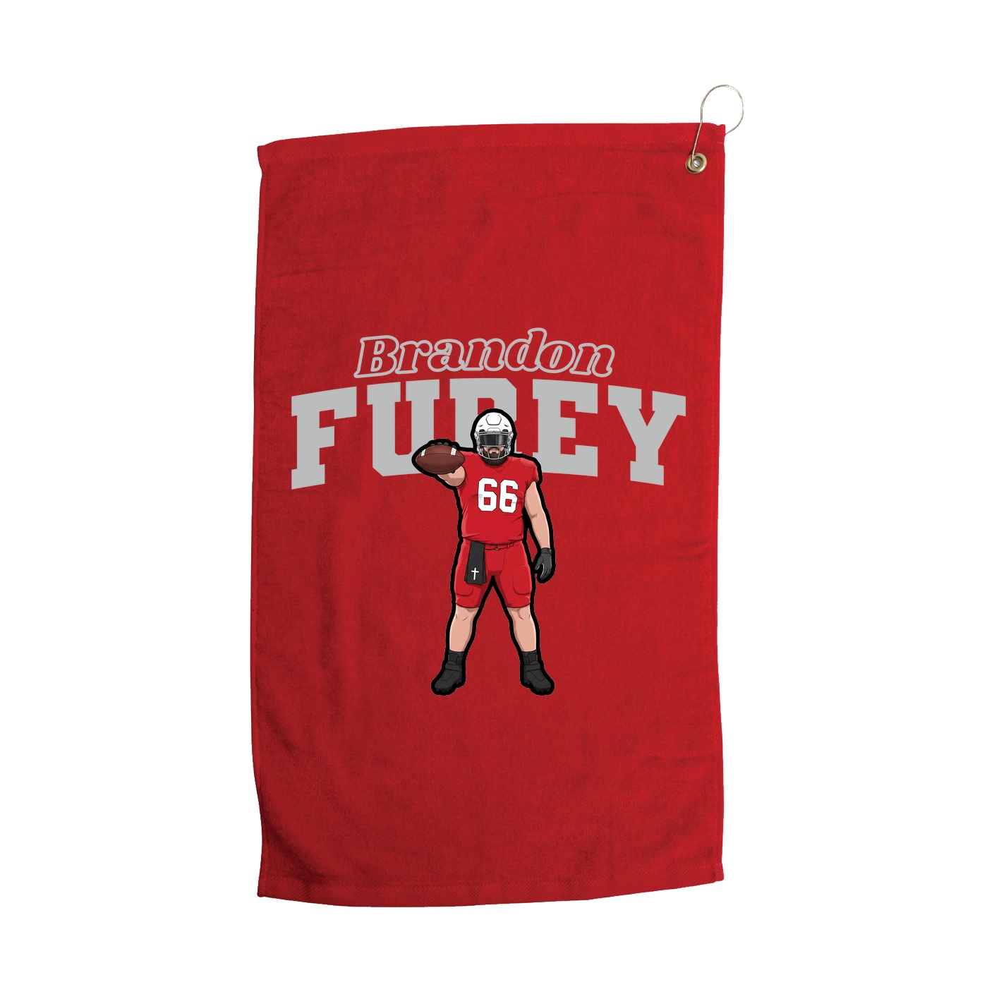 Golf Towel — Name Arch in Red